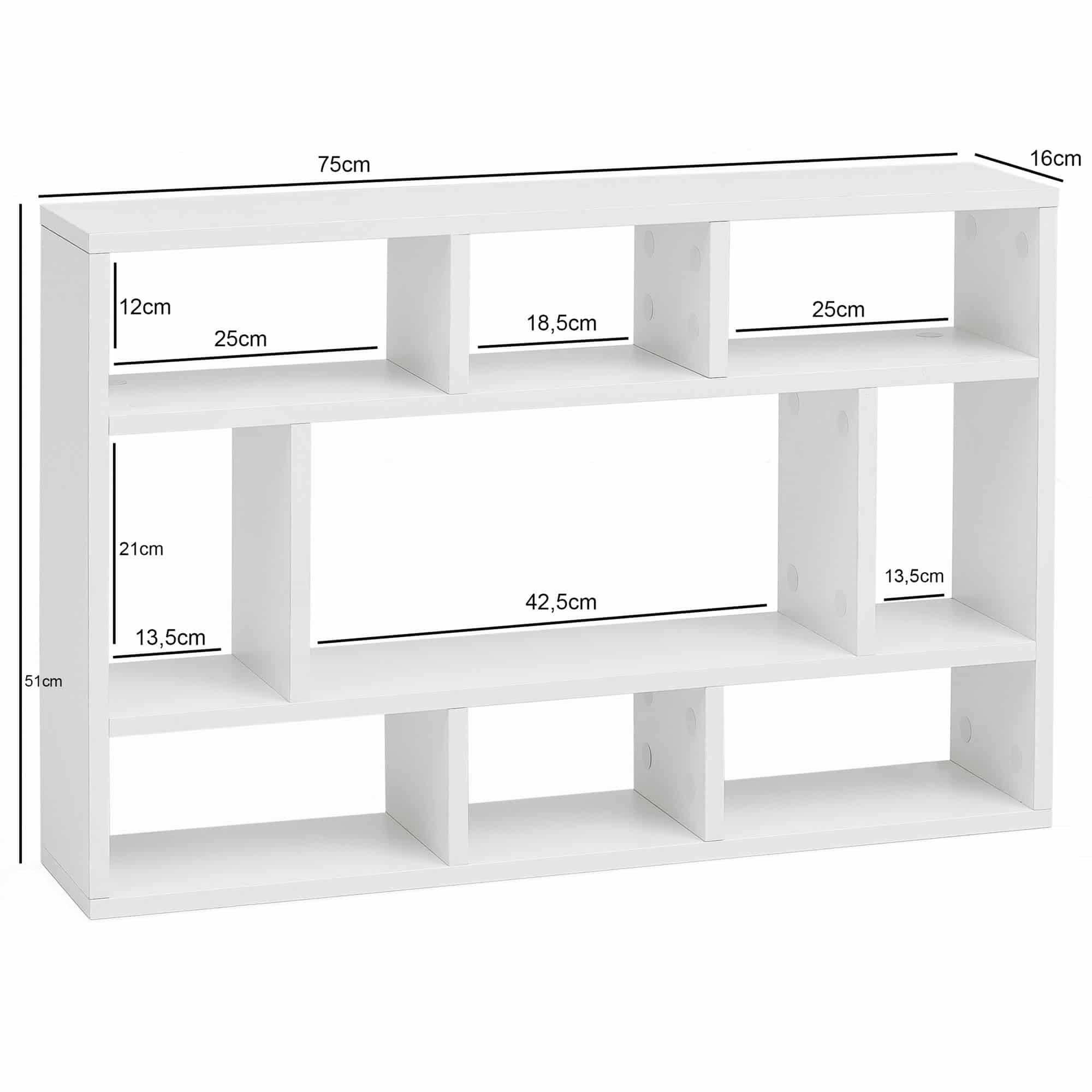 48469-WOHNLING-Wandregal-AURA-75x51x16-cm-Weiss-W_3 Wandregal WL5.810 Weiß 75x51x16 cm Holz Hängeregal Modern