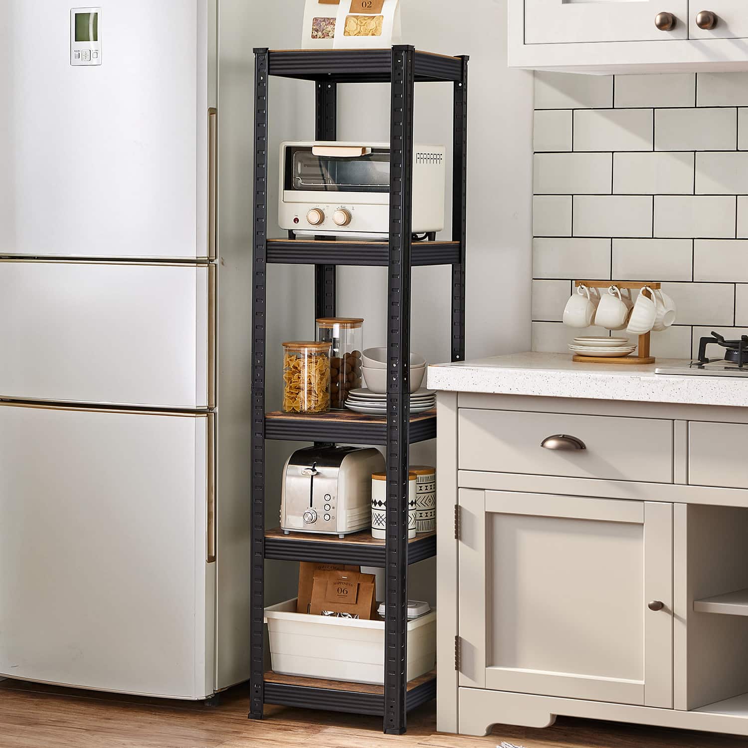 2er Set Schwerlast-Regal schmal mit 5 Ablagen-B34GLR037B02