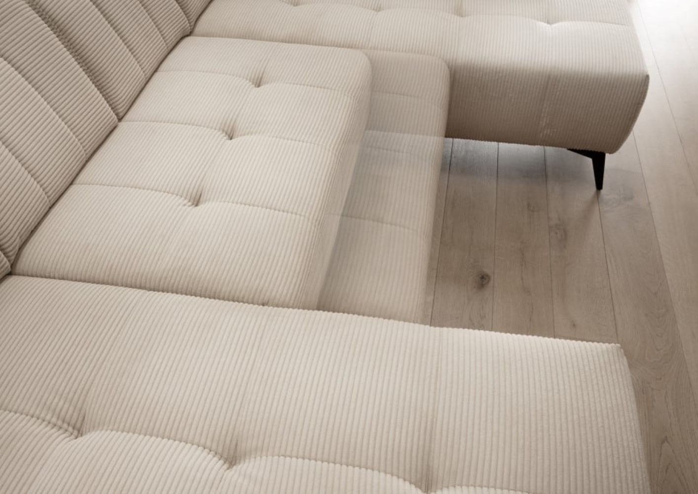 Cord Sofa beige mit Elektrofunktion: Sano Cord Sofa beige mit Elektrofunktion: Sano