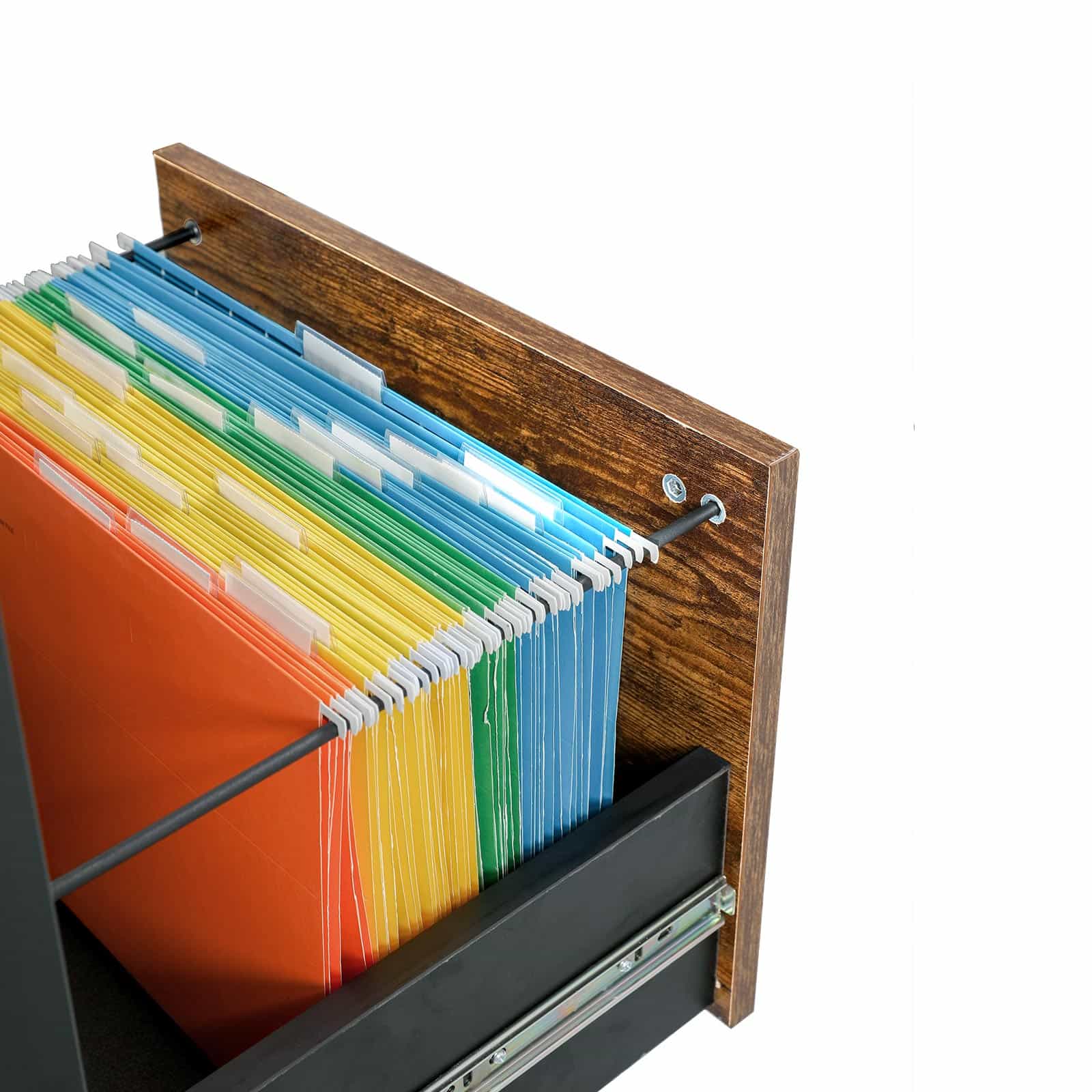 ULWD75X-6 L-förmiger Computertisch Vintagebraun-Schwarz