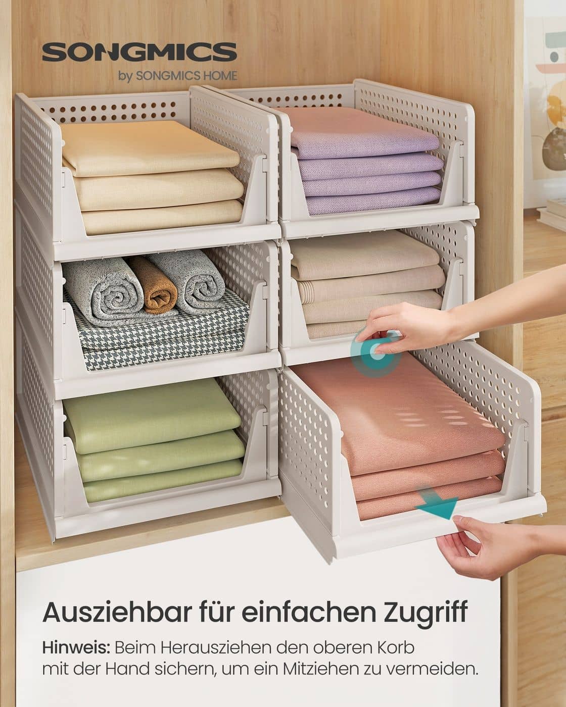 6er Set Stapelbare Schrank Organizer
