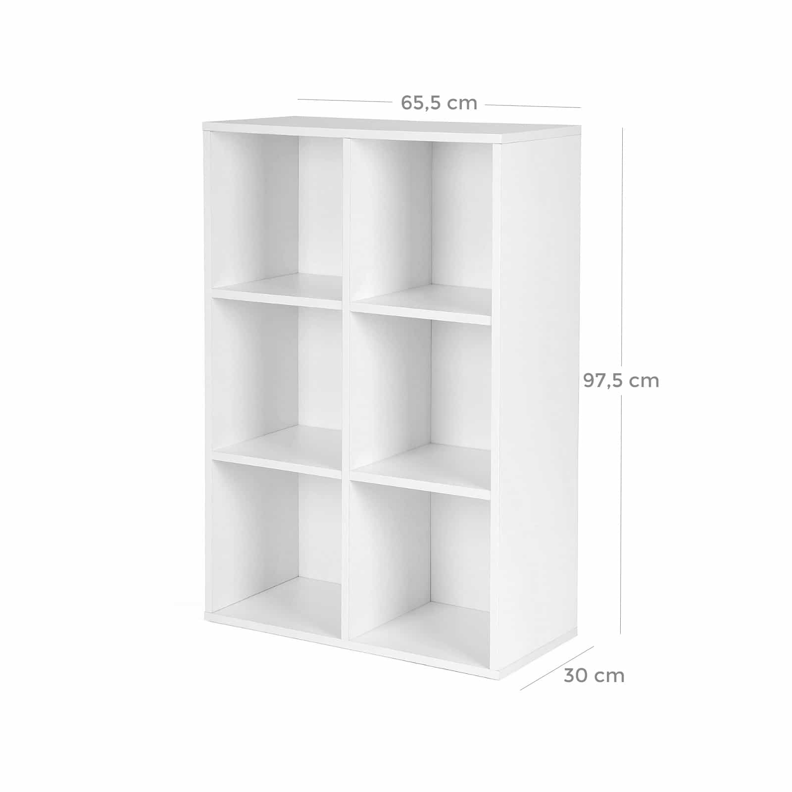 Bücherregal 6 Fächer Weiß-LBC203D Bücherregal 6 Fächer Weiß-LBC203D