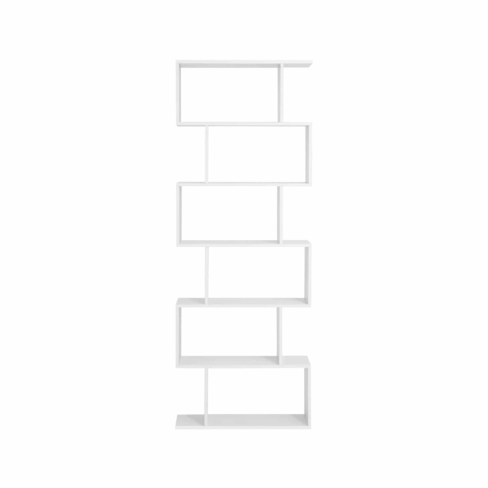Freistehendes Bücherregal mit 6 Ebenen-B34LBC61WT Freistehendes Bücherregal mit 6 Ebenen-B34LBC61WT