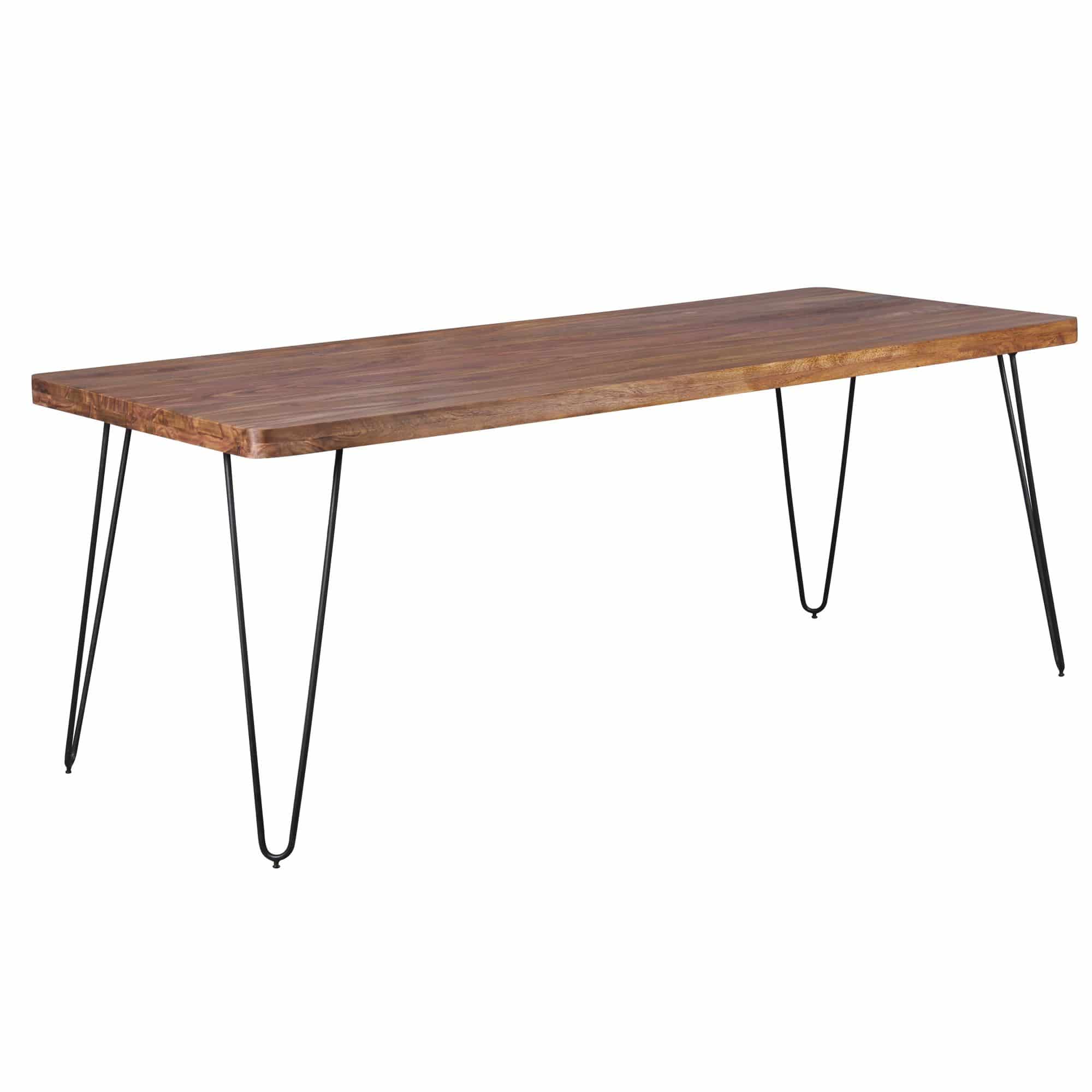 38495-WOHNLING-Esstisch-BAGLI-Massivholz-Sheesham-200-x-80-x-76-cm-Esszimmer-Tisch-Kuechentisch-modern-Landhaus-Stil-Holztisch-mit-Metallbeinen-dunkel-braun-Natur-Produkt-Massivhol Esstisch BAGLI Massivholz Sheesham 200 x 80 x 76 cm Esszimmer-Tisch Küchentisch modern Landhaus-Stil Holztisch mit Metallbeinen dunkel-braun Natur-Produkt Massivholzmöbel