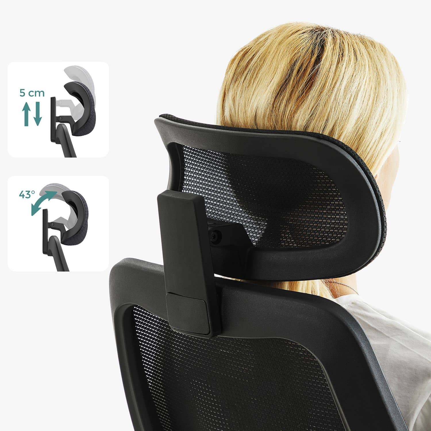 Bürostuhl mit verstellbaren Armlehnen Schwarz-B34OBN087B01