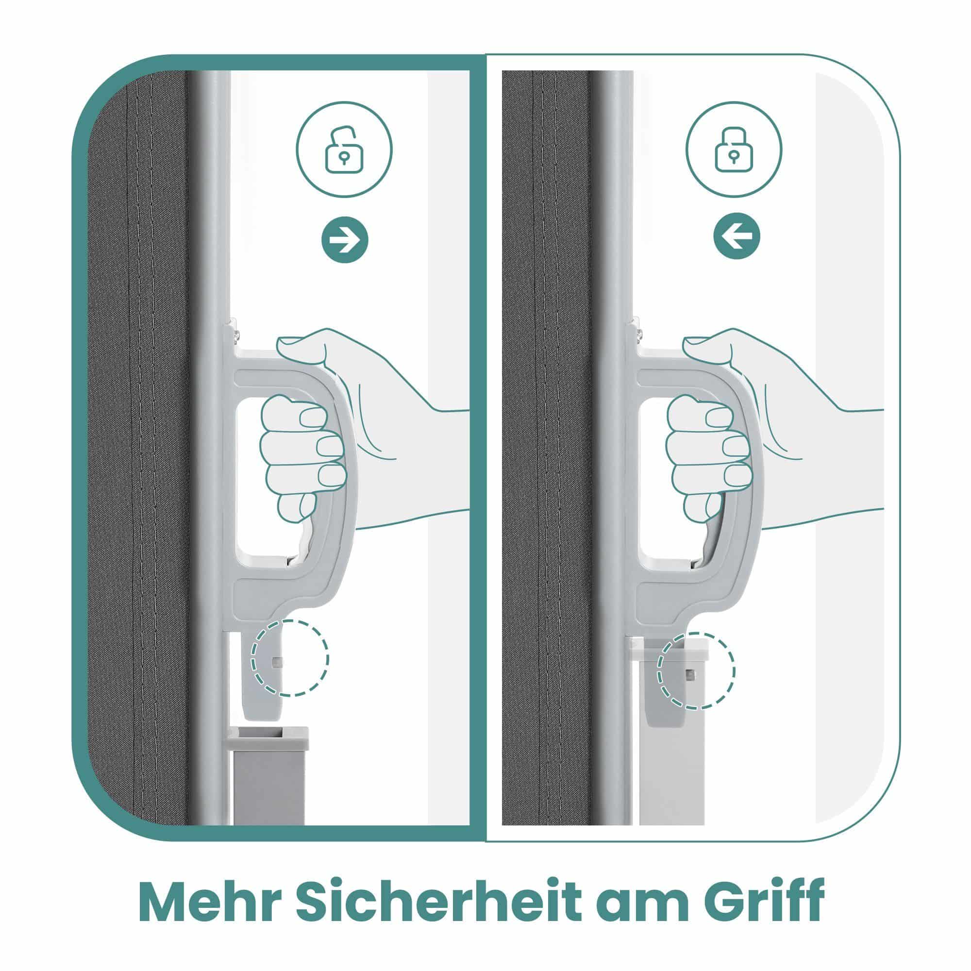 Seitenmarkise mit Stahl-Kasten, rostbeständig, ausziehbar