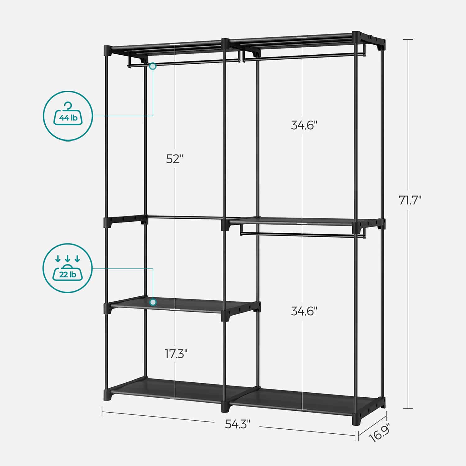 Offener Kleiderschrank-B34RYG025B02 Offener Kleiderschrank-B34RYG025B02