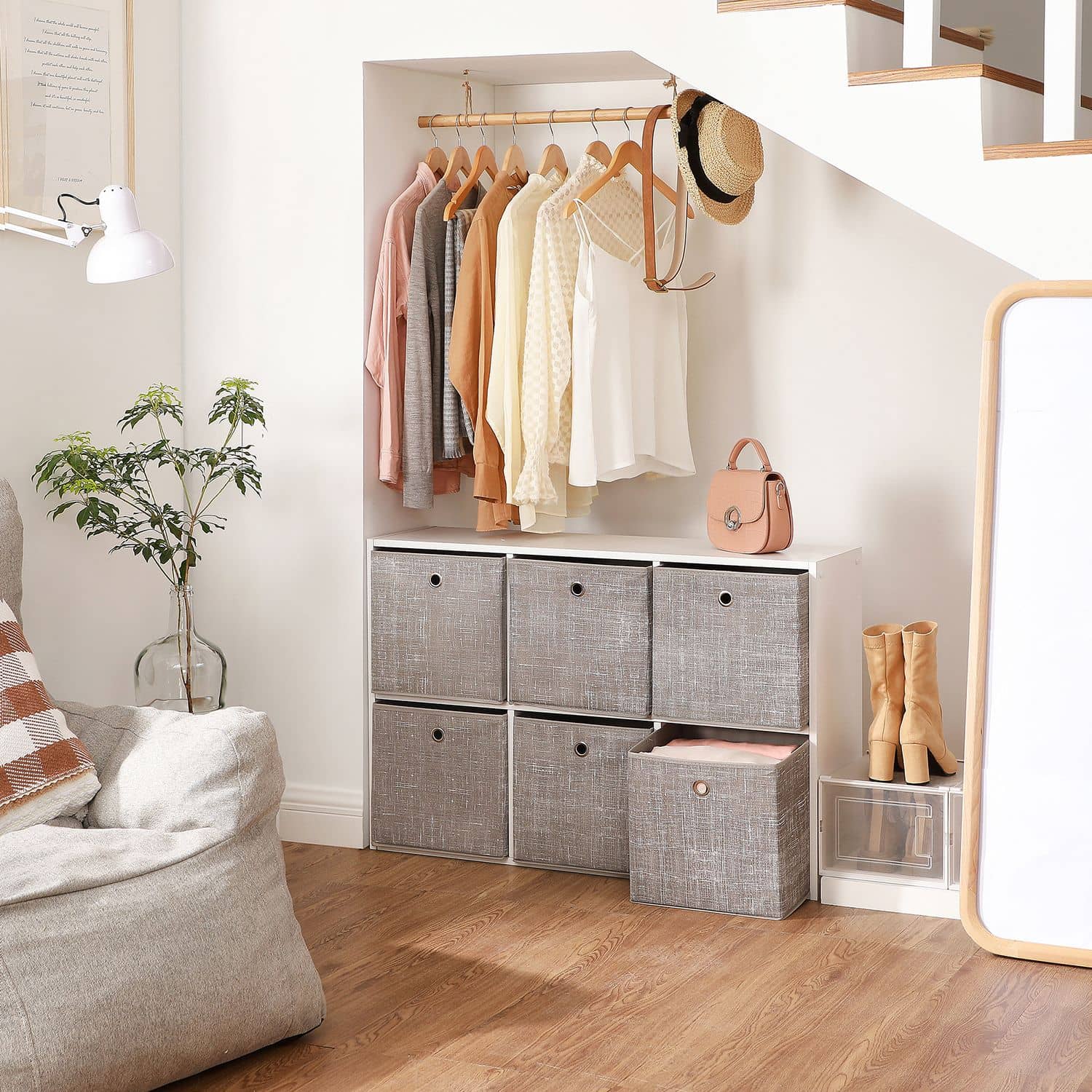 Aufbewahrungsbox 6er Set taupe meliert-RFB006K01