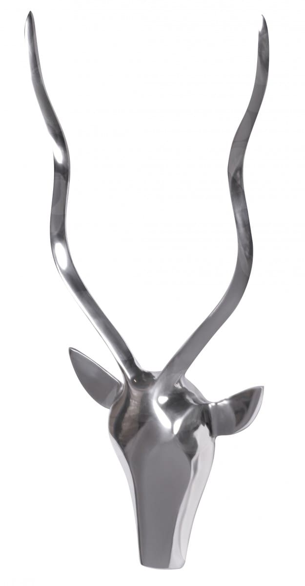 32599-Wohnling-Wanddekoration-Hirsch-Aluminium-silbern_1 Deko Hirschgeweih S Aluminium Wanddeko Landhausstil Silber Metall modern