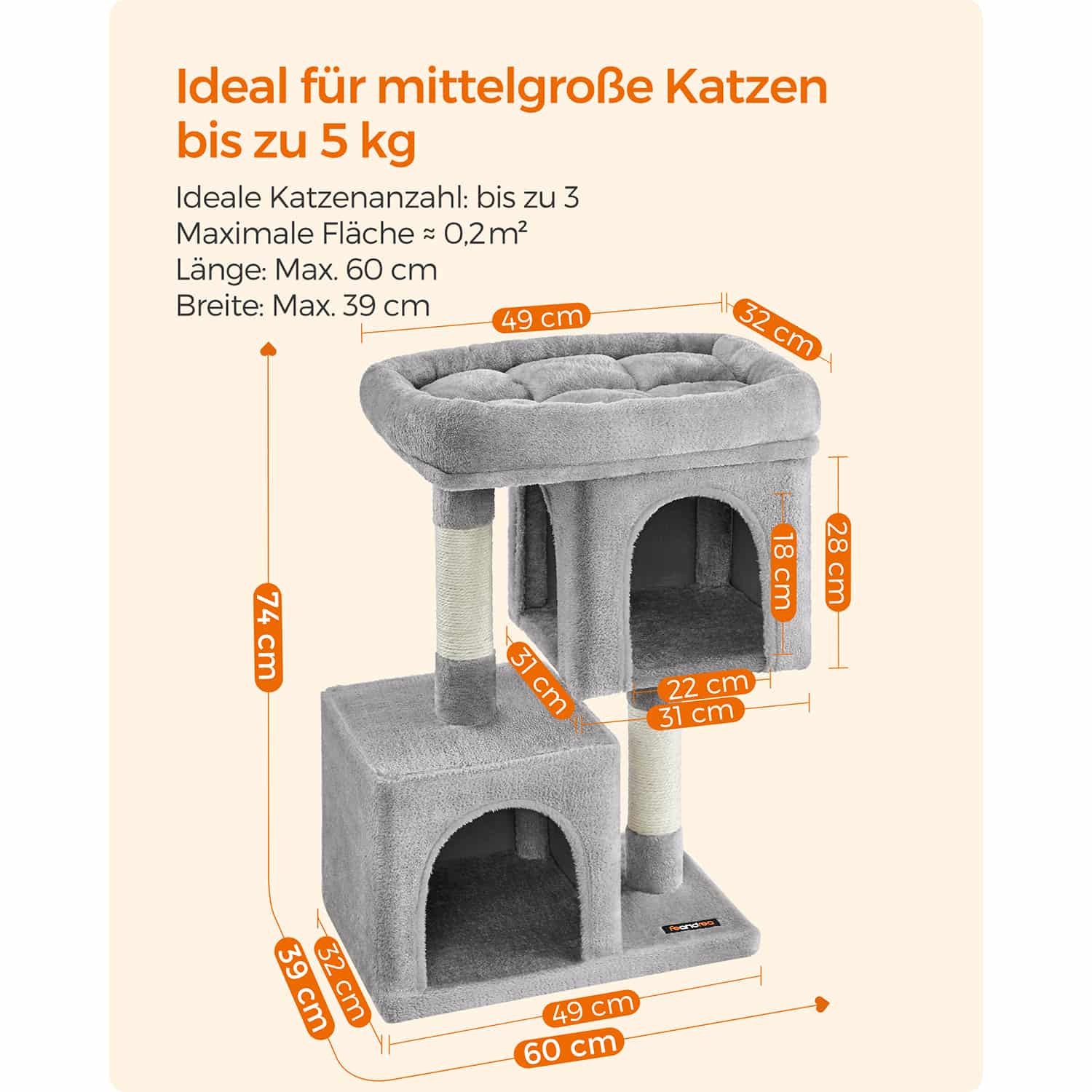Katzenhaus für mittelgroße Katzen-PCT612W01 Katzenhaus für mittelgroße Katzen-PCT612W01
