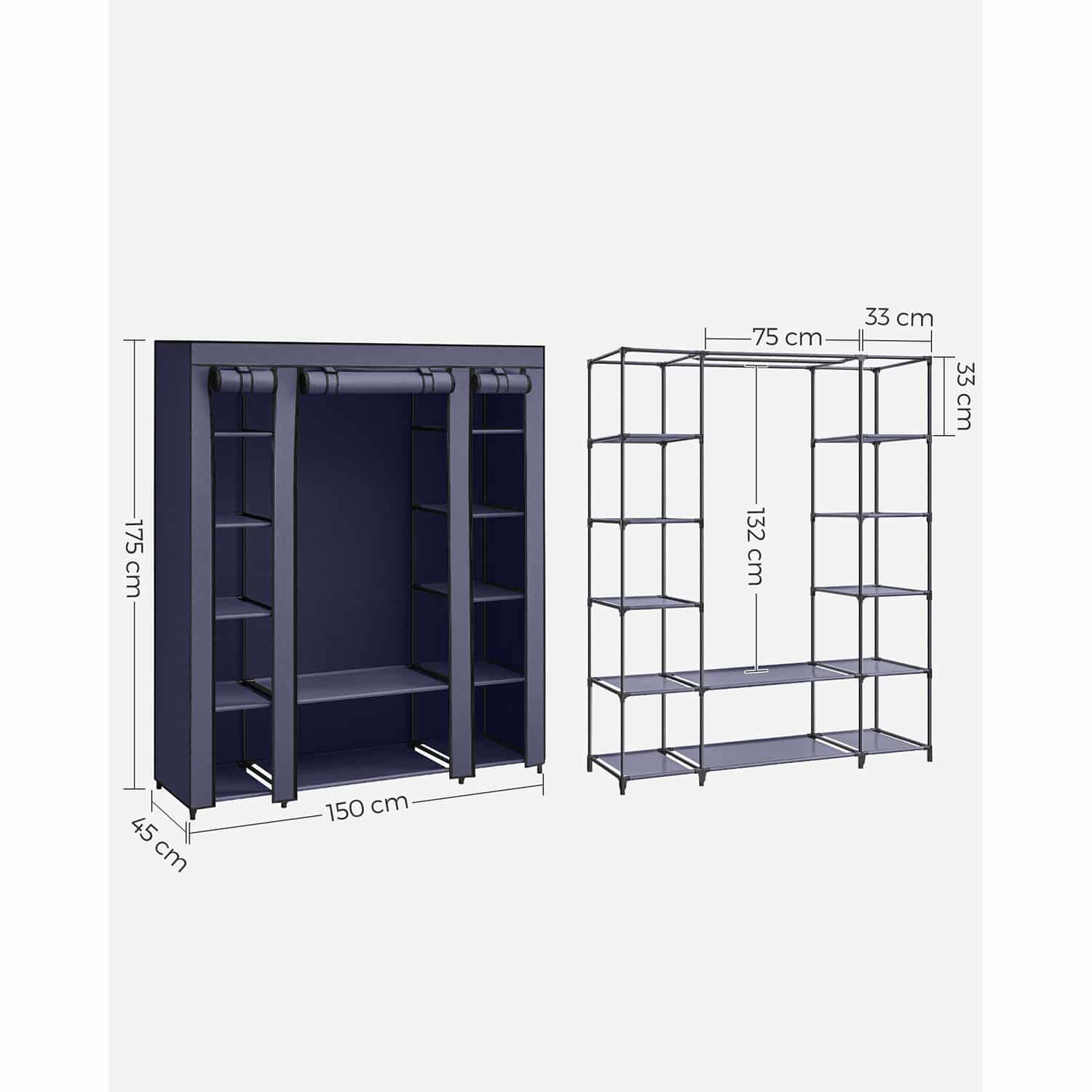 Stoffschrank mit Kleiderstange und Metallrahmen-LSF003I02 Stoffschrank mit Kleiderstange und Metallrahmen-LSF003I02