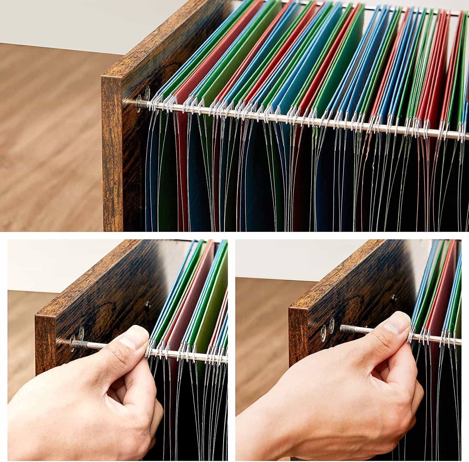 OFC041B01-5 Industriestil Aktenschrank mit Rollen