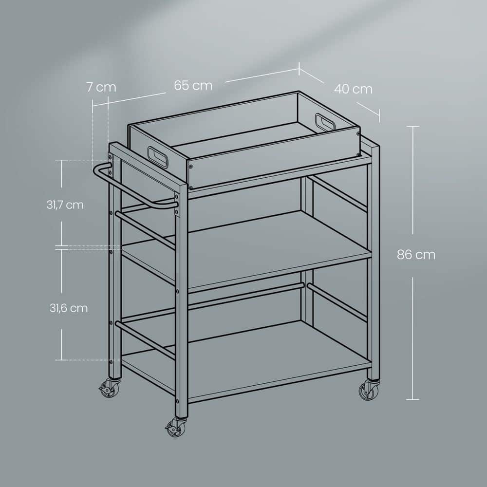 Küchenwagen mit Tablett Vintagebraun