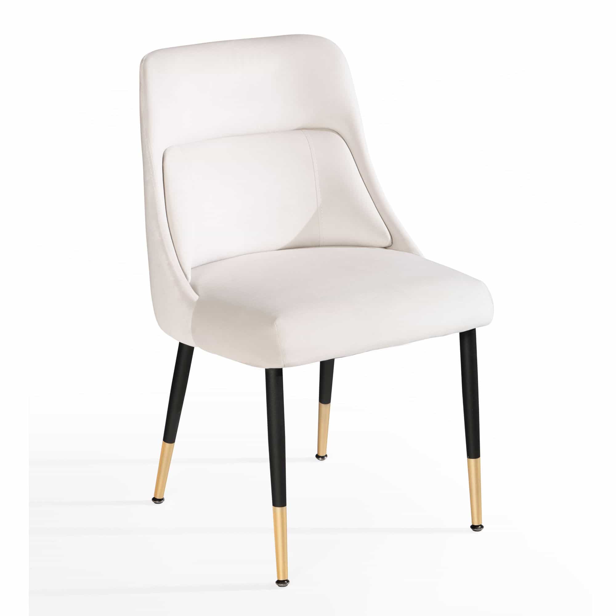 Esszimmerstuhl Samt Beige Küchenstuhl mit schwarzen Beinen Esszimmerstuhl Samt Beige Küchenstuhl mit schwarzen Beinen