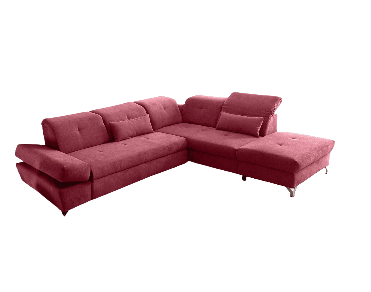 Eckcouch mit Schlaffunktion Melfi – in der Farbe Berry - ED Exciting Design Eckcouch mit Schlaffunktion Melfi – in der Farbe Berry - ED Exciting Design