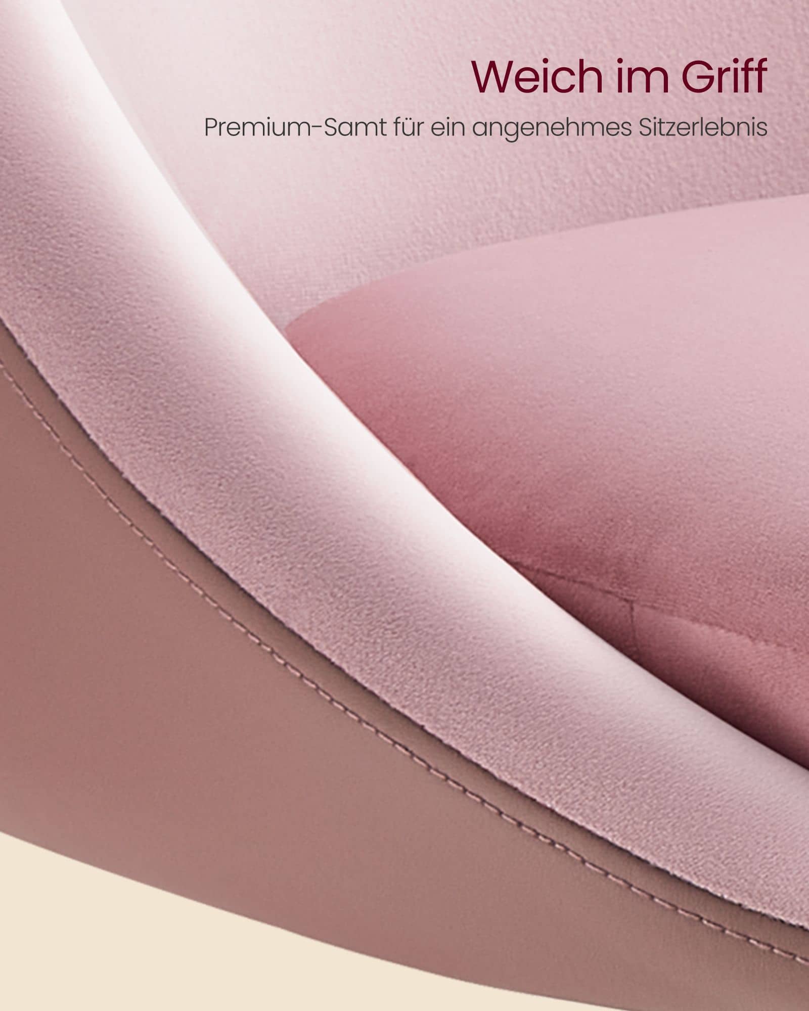 Stuhl verstellbar mit Rückenlehne und Sockel pastellrosa Stuhl verstellbar mit Rückenlehne und Sockel pastellrosa