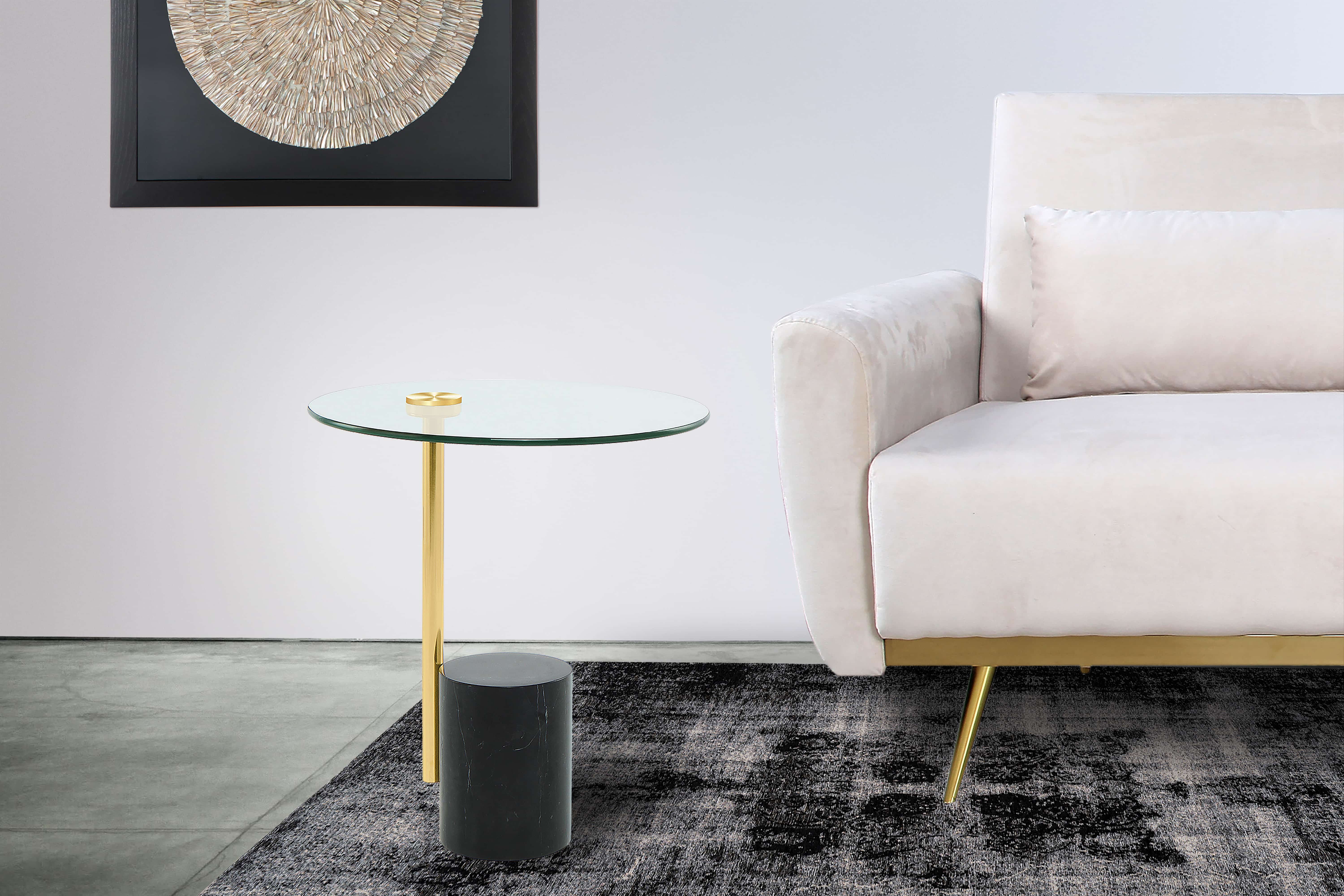 Beistelltisch Rosario 525 Silber / Schwarz