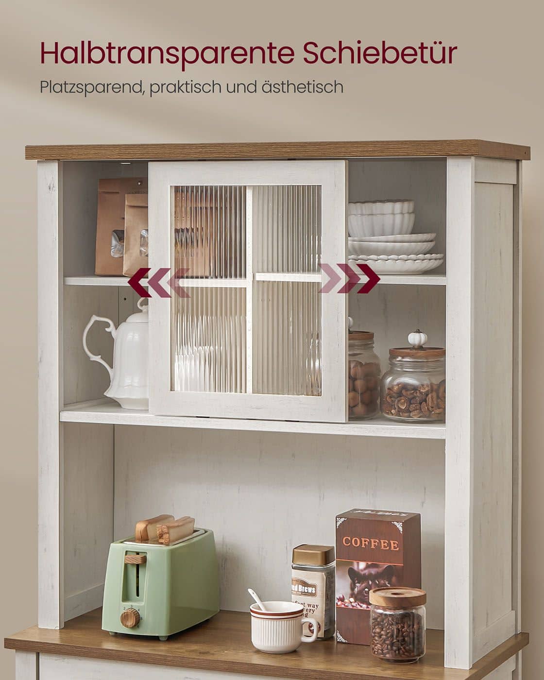 Vintage-Sideboard in Weiß mit Beleuchtung Vintage-Sideboard in Weiß mit Beleuchtung