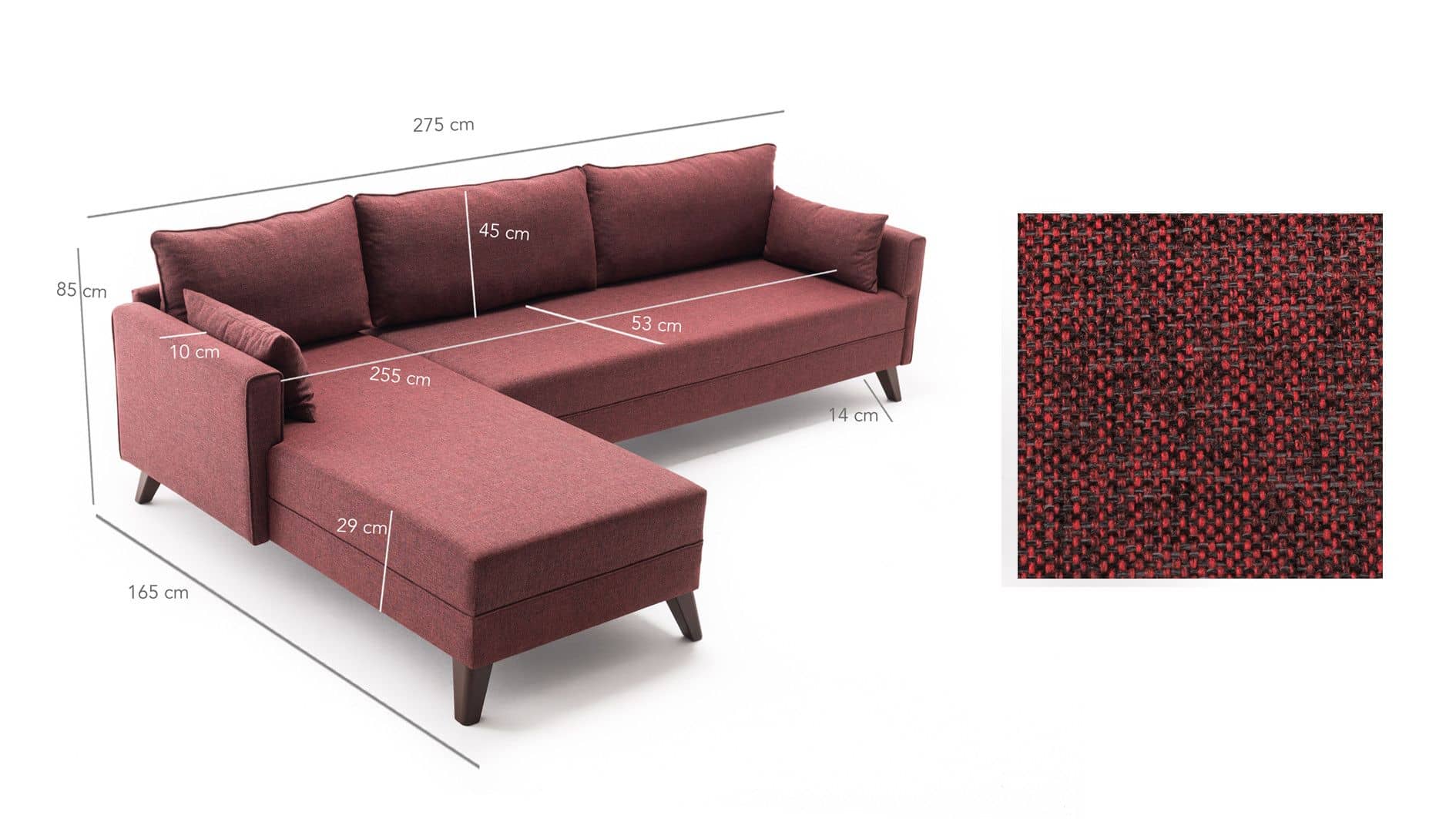 Ecksofa Bella - mit losen Rückenkissen Ecksofa Bella - mit losen Rückenkissen
