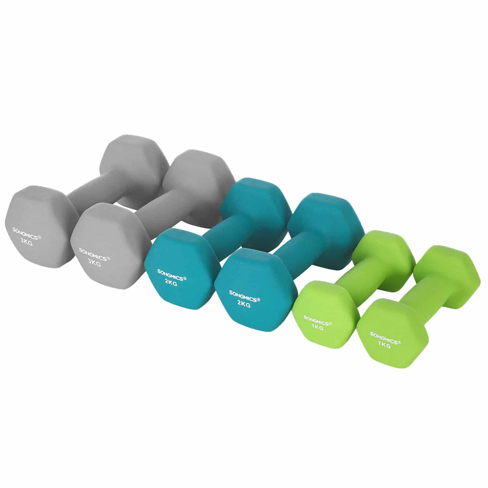 Hantel-Set 1, 2, 3 kg Grau-Grün-B34SYL612GN Hantel-Set 1, 2, 3 kg Grau-Grün-B34SYL612GN