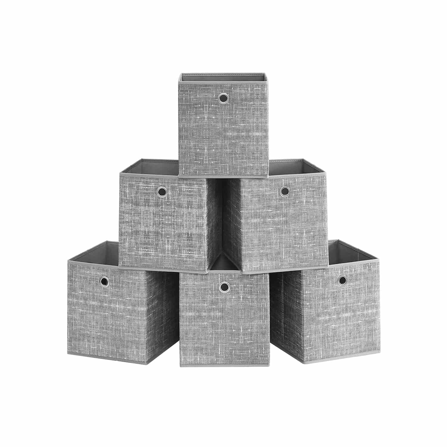 Aufbewahrungsbox 26cm 6er-Set grau meliert Aufbewahrungsbox 26cm 6er-Set grau meliert