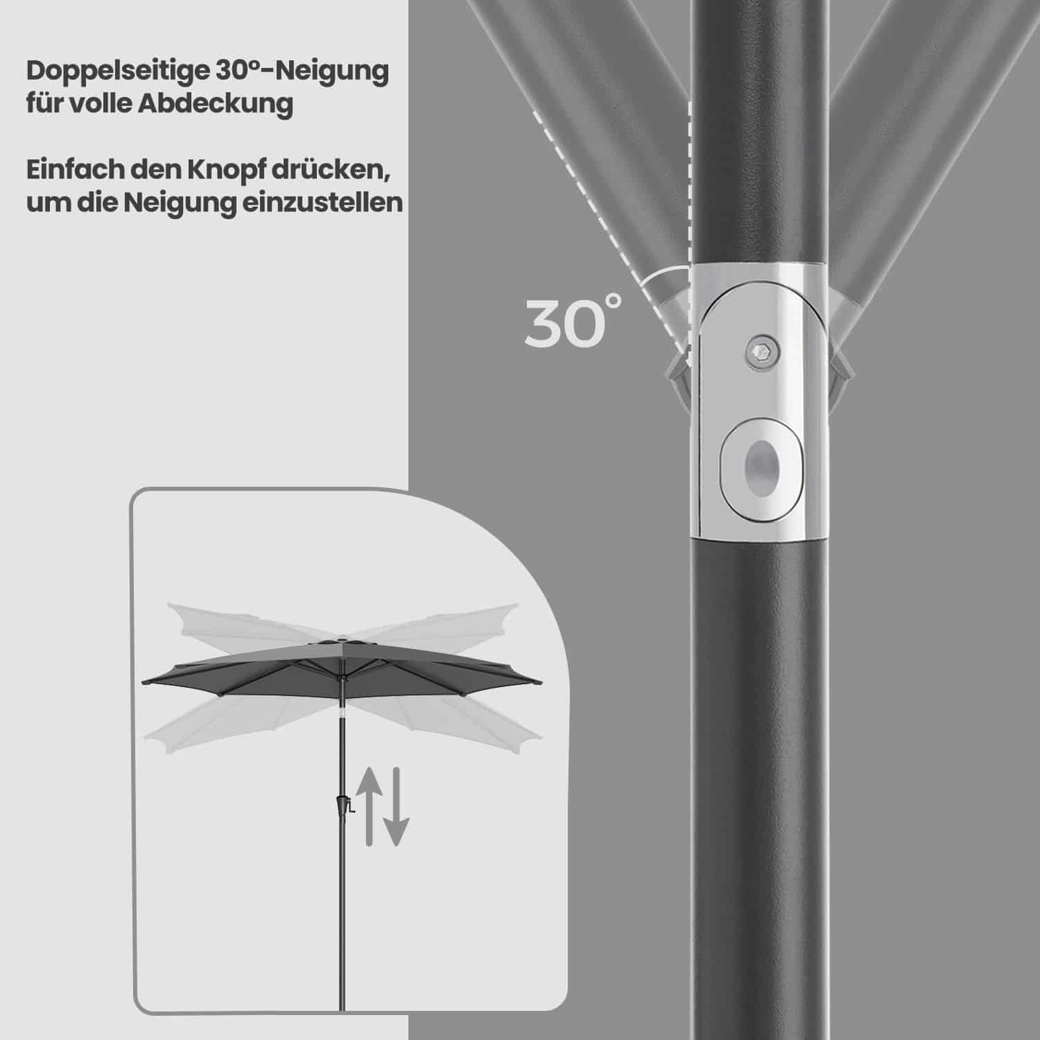 Sonnenschirm 300 cm, UPF 50+, Strandschirm Sonnenschirm 300 cm, UPF 50+, Strandschirm
