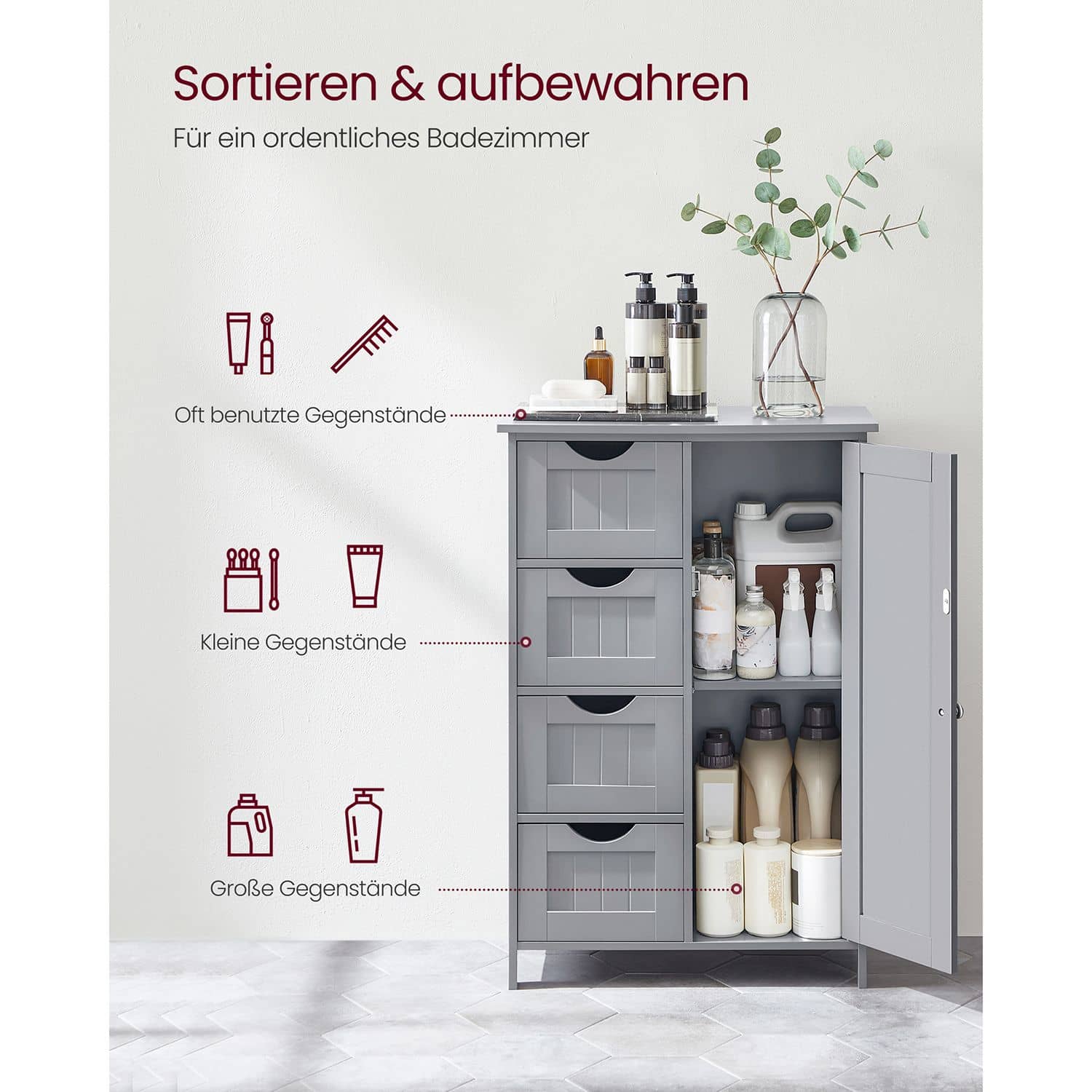 Badezimmerschrank mit 4 Schubladen Badezimmerschrank mit 4 Schubladen