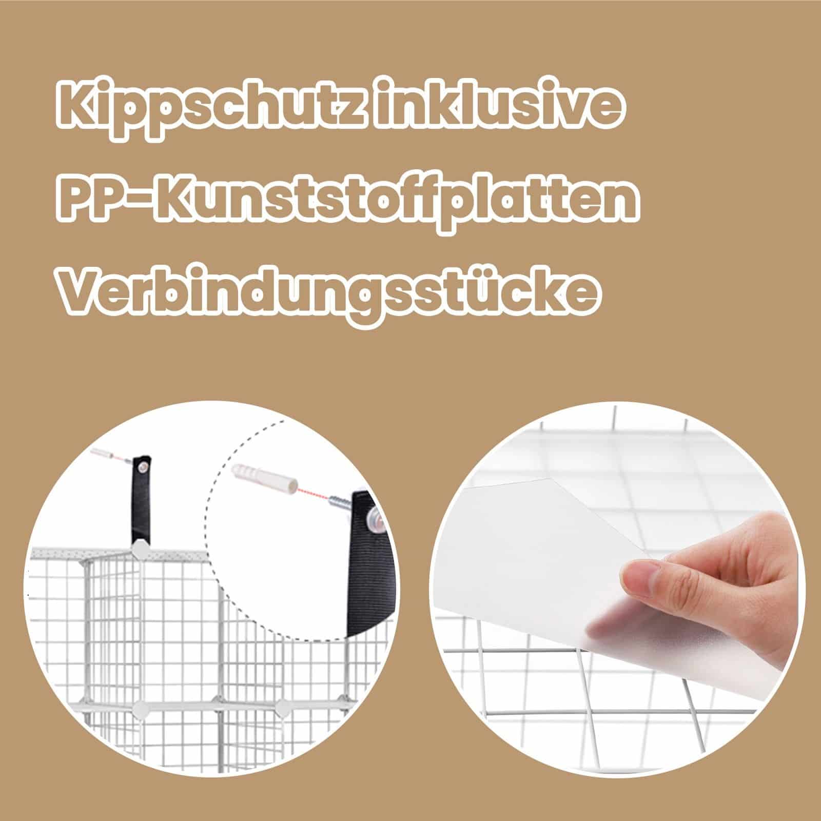 Steckregalsystem mit 16 Gitterwürfeln Steckregalsystem mit 16 Gitterwürfeln