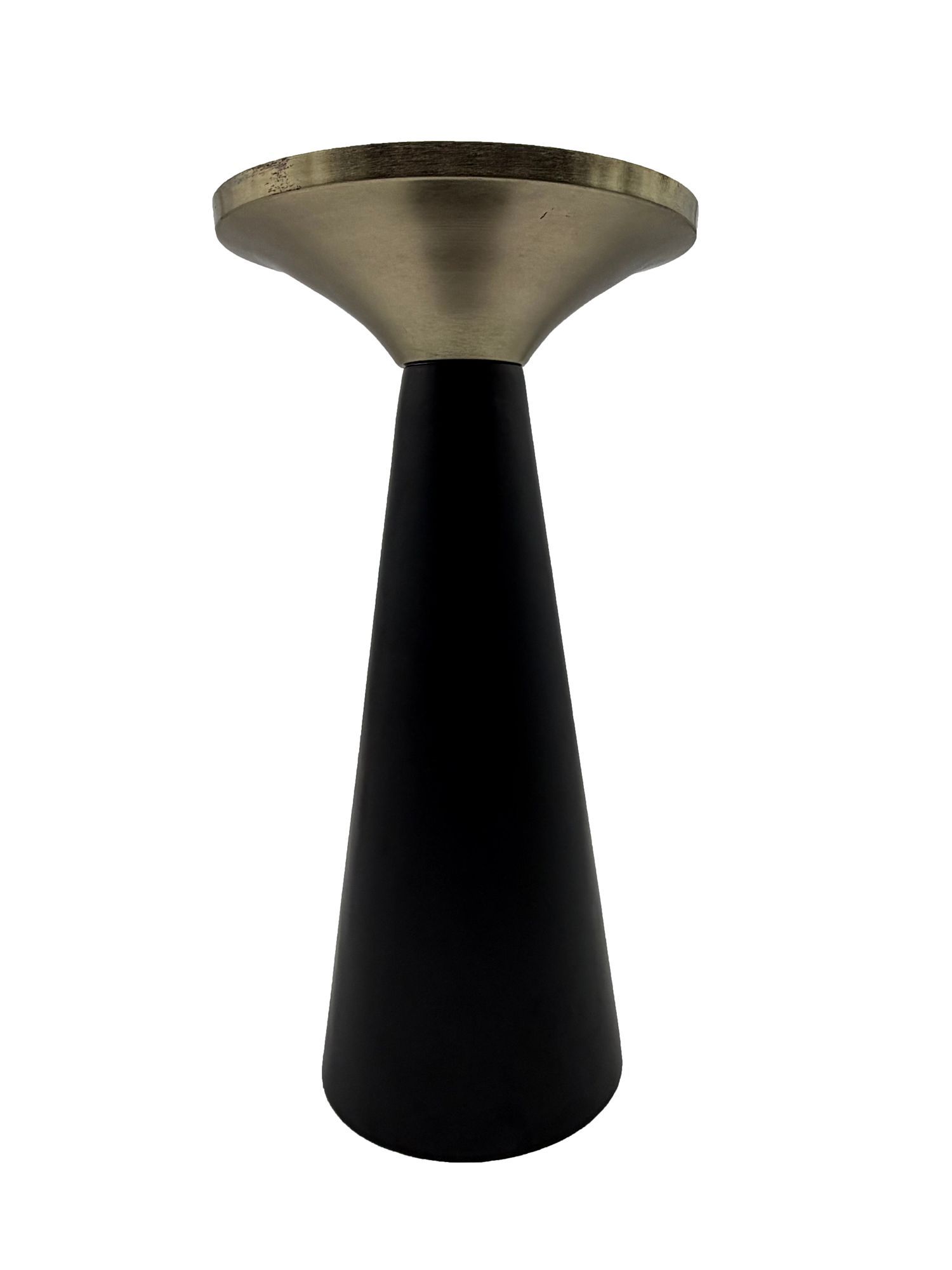 Beistelltisch Aluminium & Marmor Tischplatte 28cm rund - Kleiner runder Anstelltisch aus Metall Schwarz - Design Wohnzimmertisch - Dekotisch - Couchtisch - Metalltisch Handmade pflegeleicht