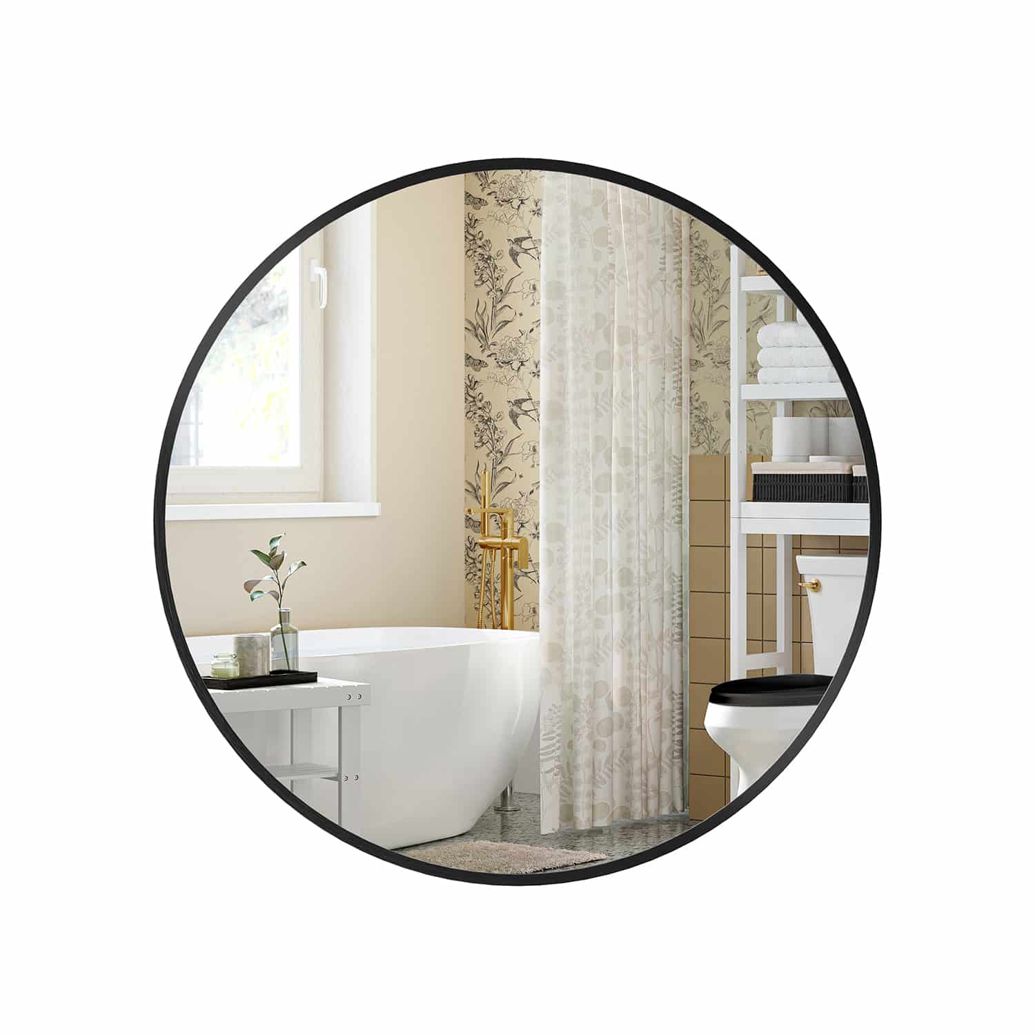 Ø 50 cm Badezimmerspiegel mit Metallrahmen-LWM101B01 Ø 50 cm Badezimmerspiegel mit Metallrahmen-LWM101B01