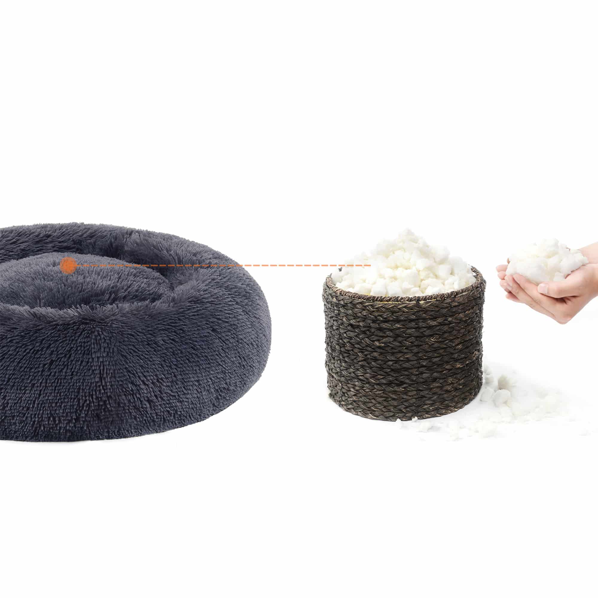 Rundes Hundebett Dunkelgrau-PGW038G02