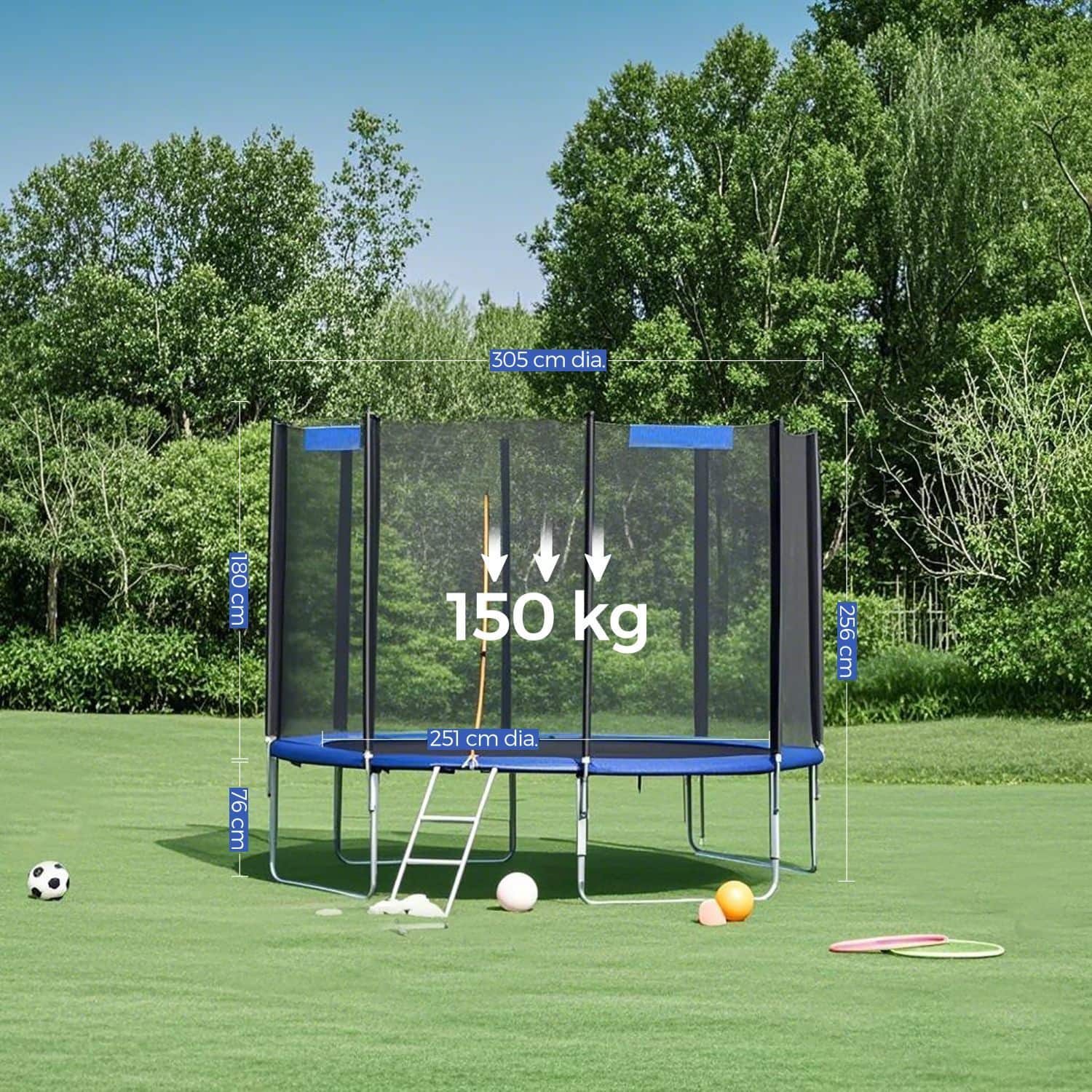 Trampolin 305 cm, Gartentrampolin, mit Sicherheitsnetz Trampolin 305 cm, Gartentrampolin, mit Sicherheitsnetz