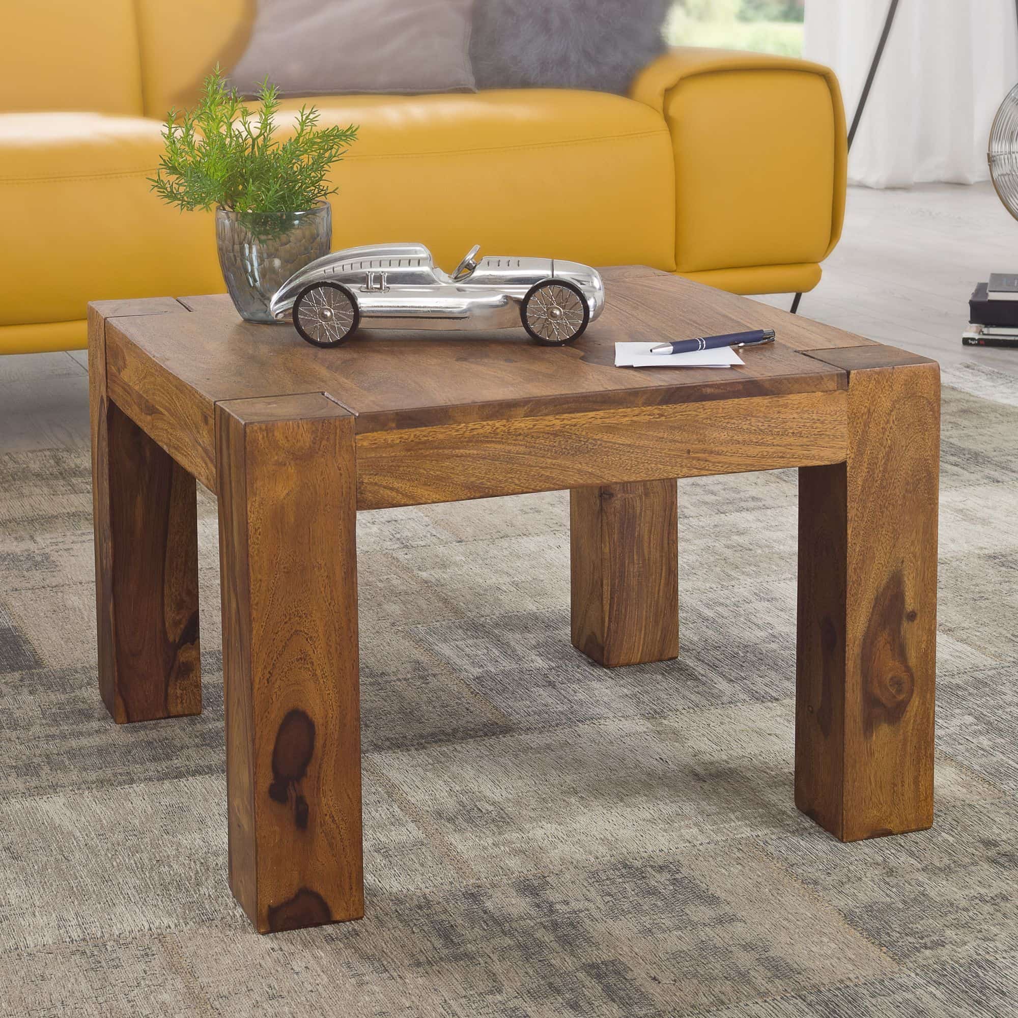 Couchtisch Massiv-Holz Sheesham 60 cm breit Wohnzimmer-Tisch Design dunkel-braun Landhaus-Stil Beistelltisch Couchtisch Massiv-Holz Sheesham 60 cm breit Wohnzimmer-Tisch Design dunkel-braun Landhaus-Stil Beistelltisch