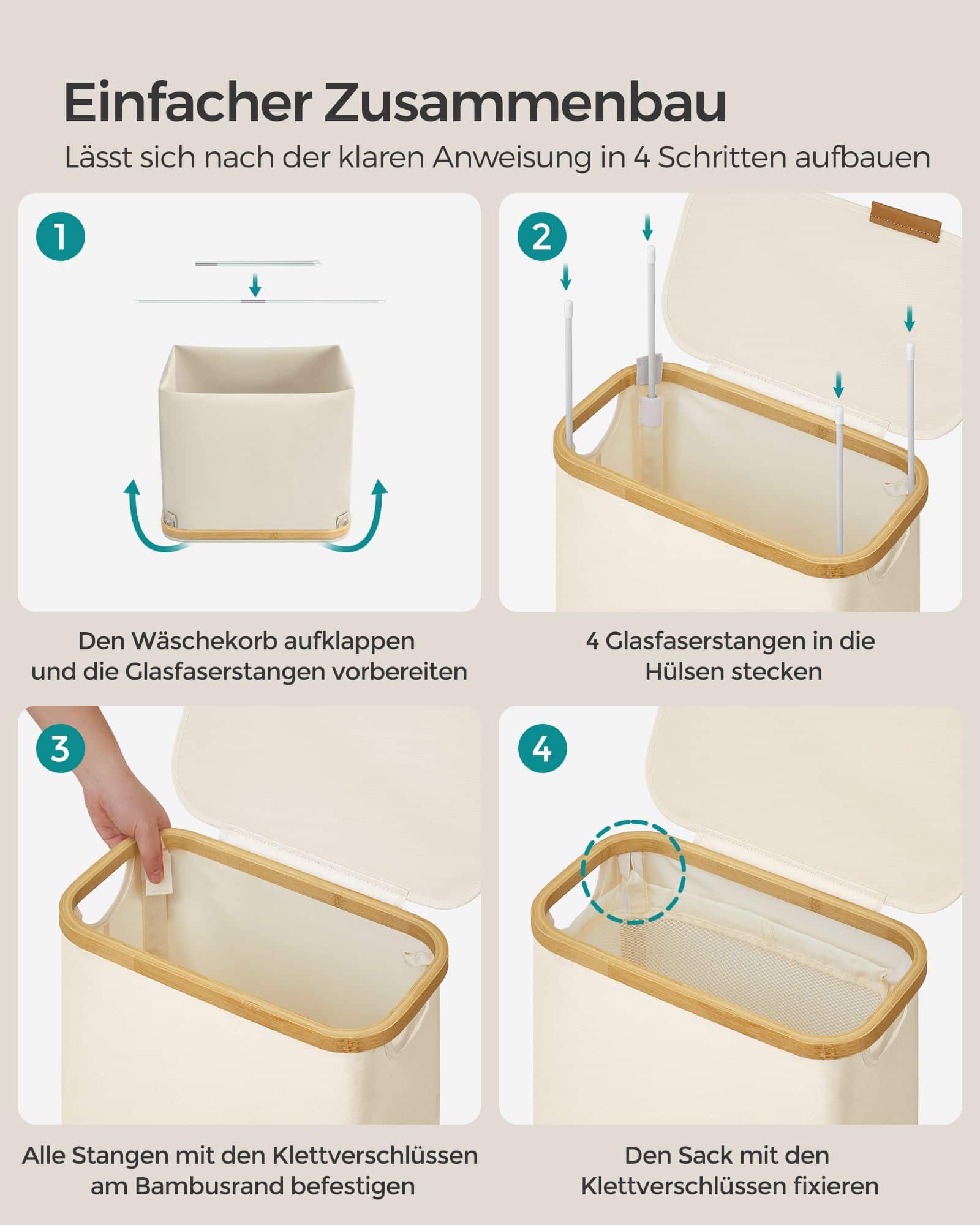 Wäschekorb 60 Liter mit Deckel weiß Wäschekorb 60 Liter mit Deckel weiß