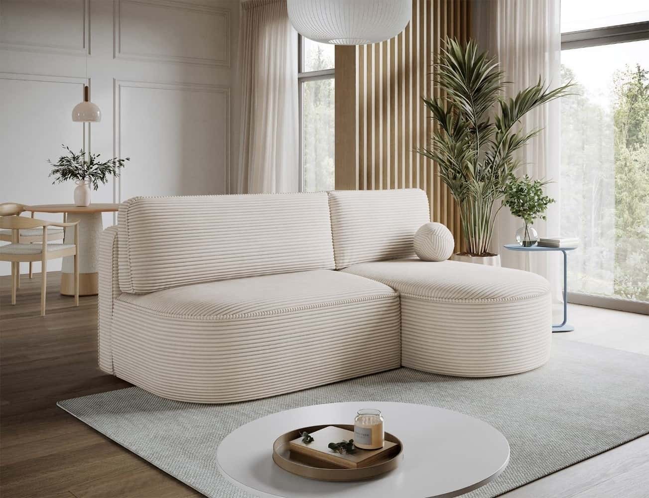 Ecksofa Livosa Cord Jarell mit Schlaffunktion | Eltap | Jarell Ecksofa Livosa Cord Jarell mit Schlaffunktion | Eltap | Jarell