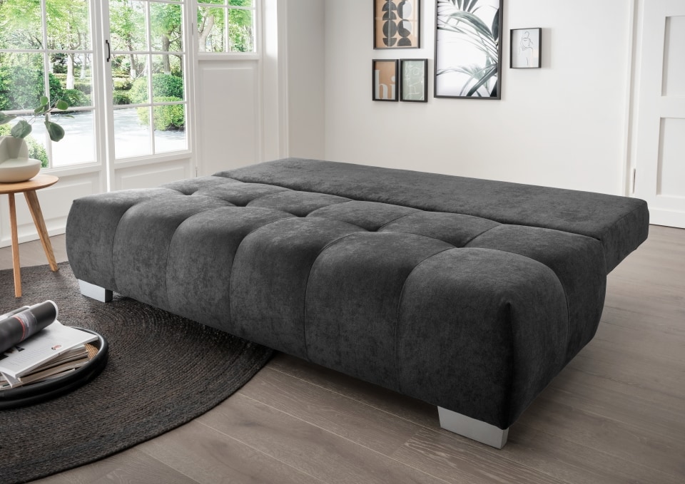 Benformato_Verzino_2FBK_3609_RK9751-4 Benformato Verzino in Anthrazit: Kompaktes 2er Einzelsofa mit Bettkasten