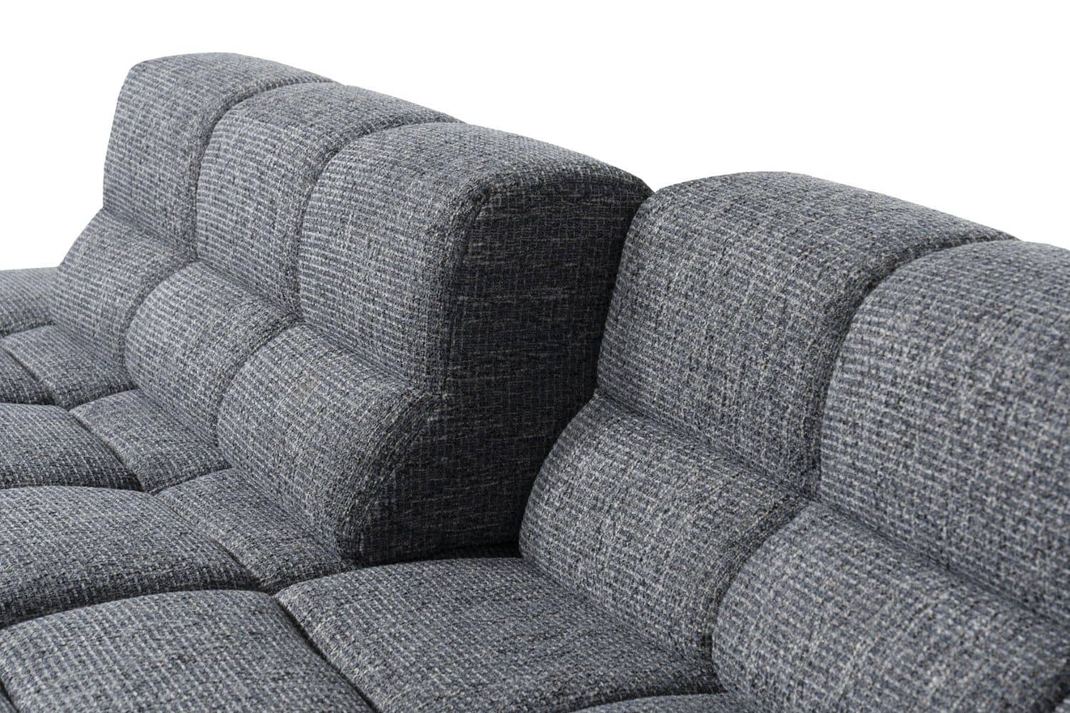 Liam Ecksofa von designwerk – modernes Flachgewebe-Sofa mit Sitztiefenverstellung und Recamiere Liam Ecksofa von designwerk – modernes Flachgewebe-Sofa mit Sitztiefenverstellung und Recamiere
