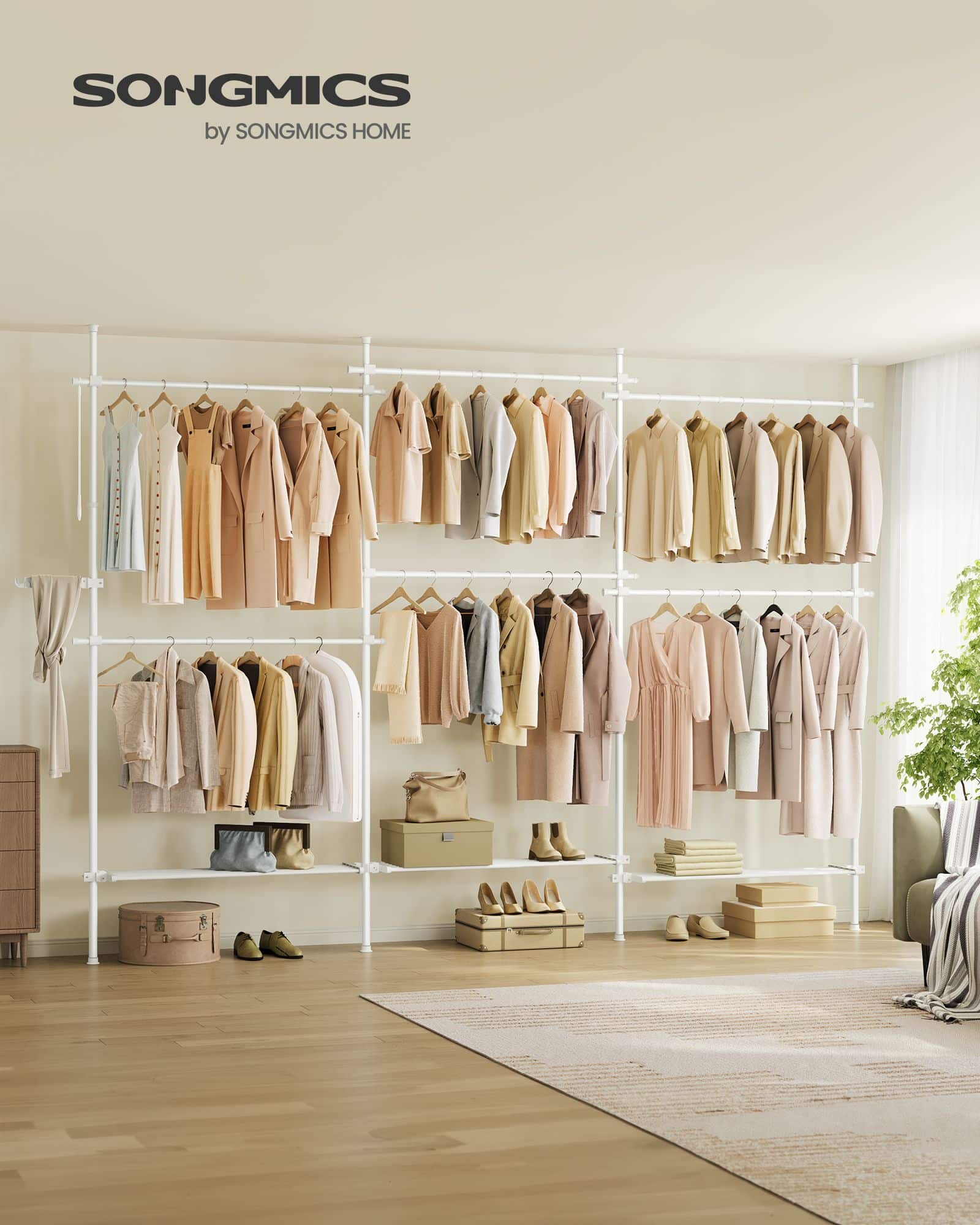 Kleiderständer deckenhoch 33,5 x (240-353) x (208-310) cm Kleiderständer deckenhoch 33,5 x (240-353) x (208-310) cm