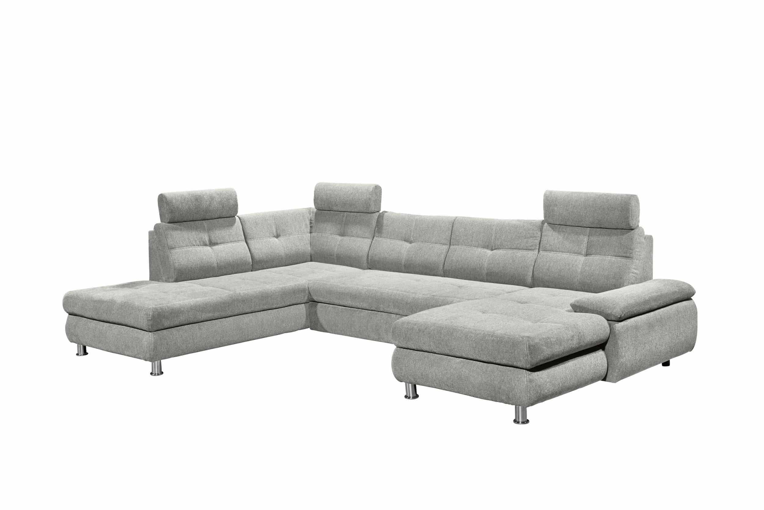 Wohnlandschaft Alba von ED Exciting Design mit Schlaffunktion & Bettkasten – U-Form Sofa aus hochwertigem Brego-Stoff Wohnlandschaft Alba von ED Exciting Design mit Schlaffunktion & Bettkasten – U-Form Sofa aus hochwertigem Brego-Stoff