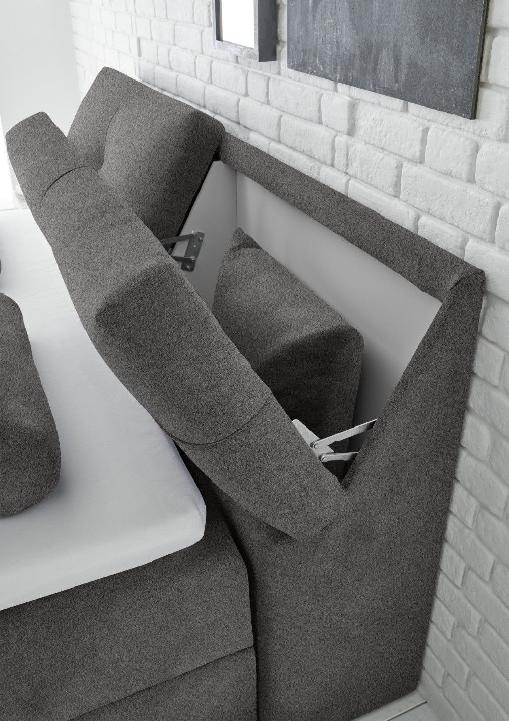 Boxspringbett Redmond Mikrofaser Azar mit Stauraum