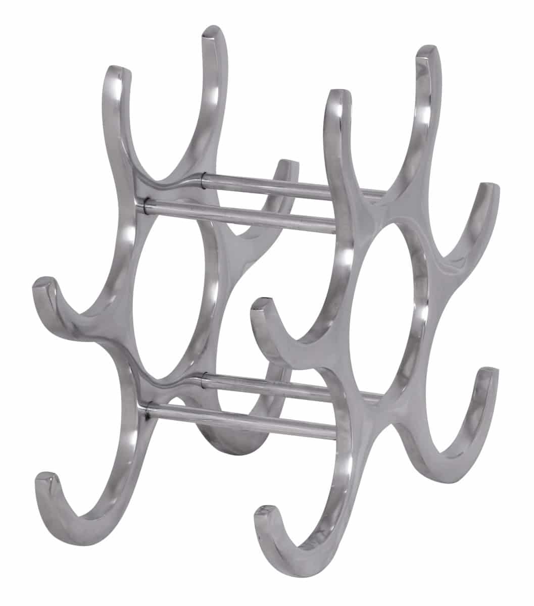 32597-Wohnling-Flame-6-Flaschen-Weinregal-Aluminium-si_2AplNGzp3O3VQa Design Aluminium Weinregal 6 Flaschen in Silber 29x24x14 cm