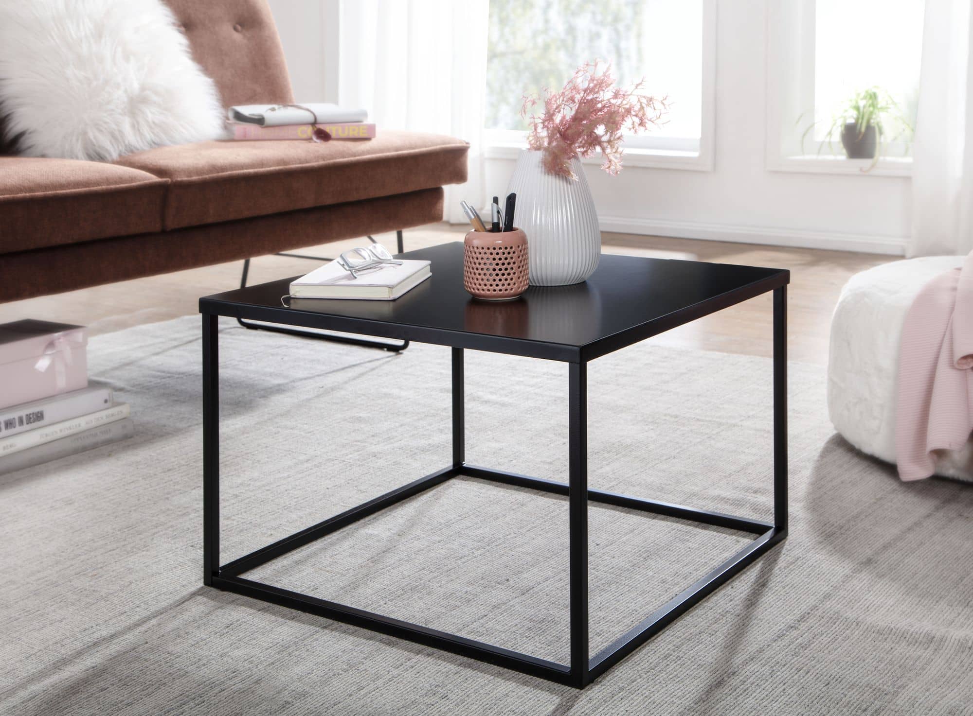 69965-Wohnling-kleiner-Couchtisch-60x60x40-cm-black-WL6-603-WL6-603_5 Couchtisch 60x60x40 cm Metall Wohnzimmertisch Industrial Schwarz