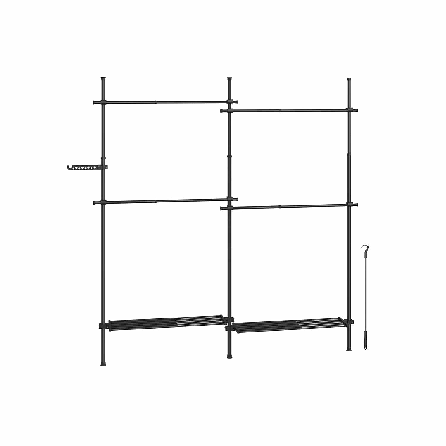 Kleiderständer 33,5 x (162-238) x (208-310) cm mattschwarz Kleiderständer 33,5 x (162-238) x (208-310) cm mattschwarz