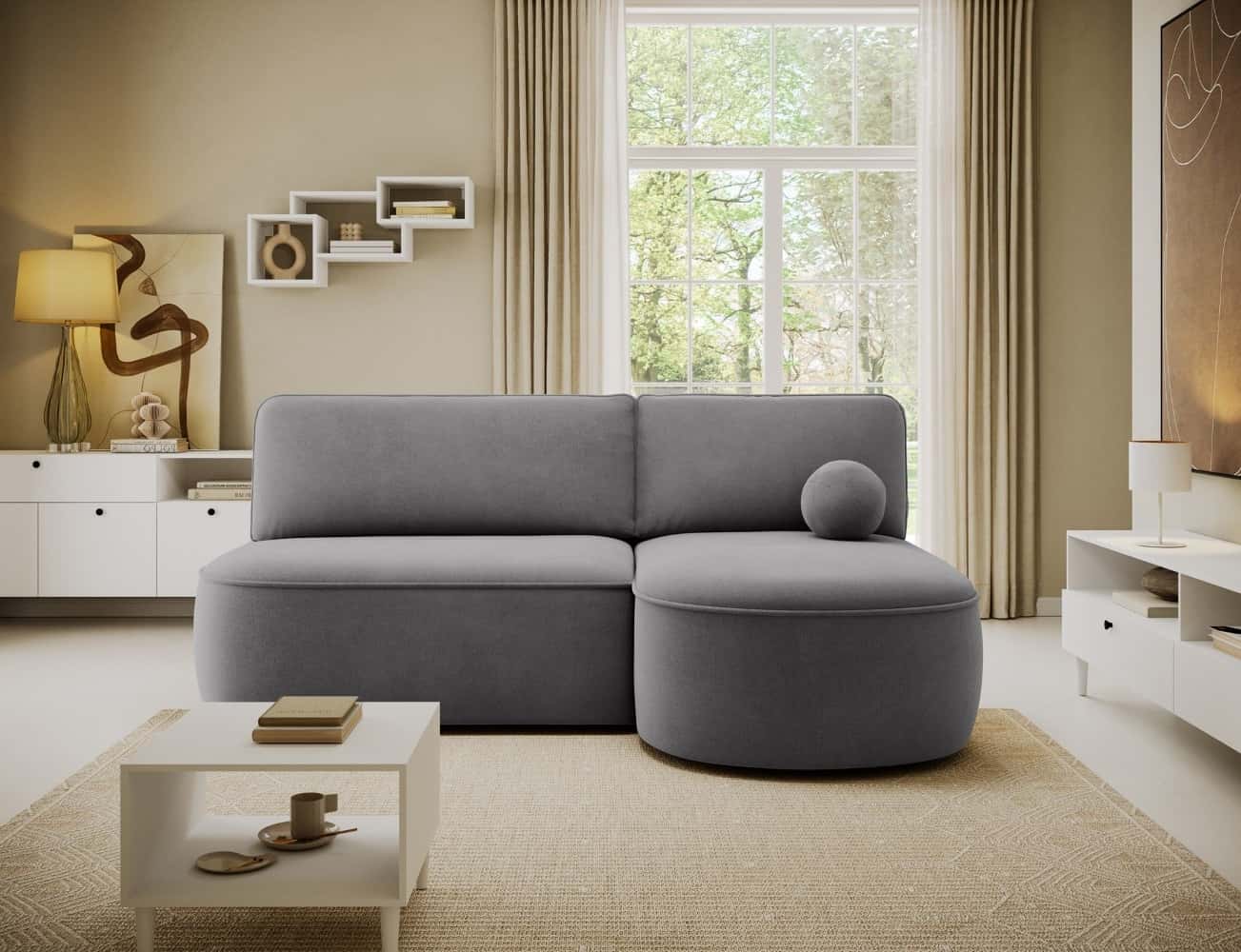 Ecksofa Livosa Grau mit Schlaffunktion & Bettkasten | Eltap | Poco Ecksofa Livosa Grau mit Schlaffunktion & Bettkasten | Eltap | Poco