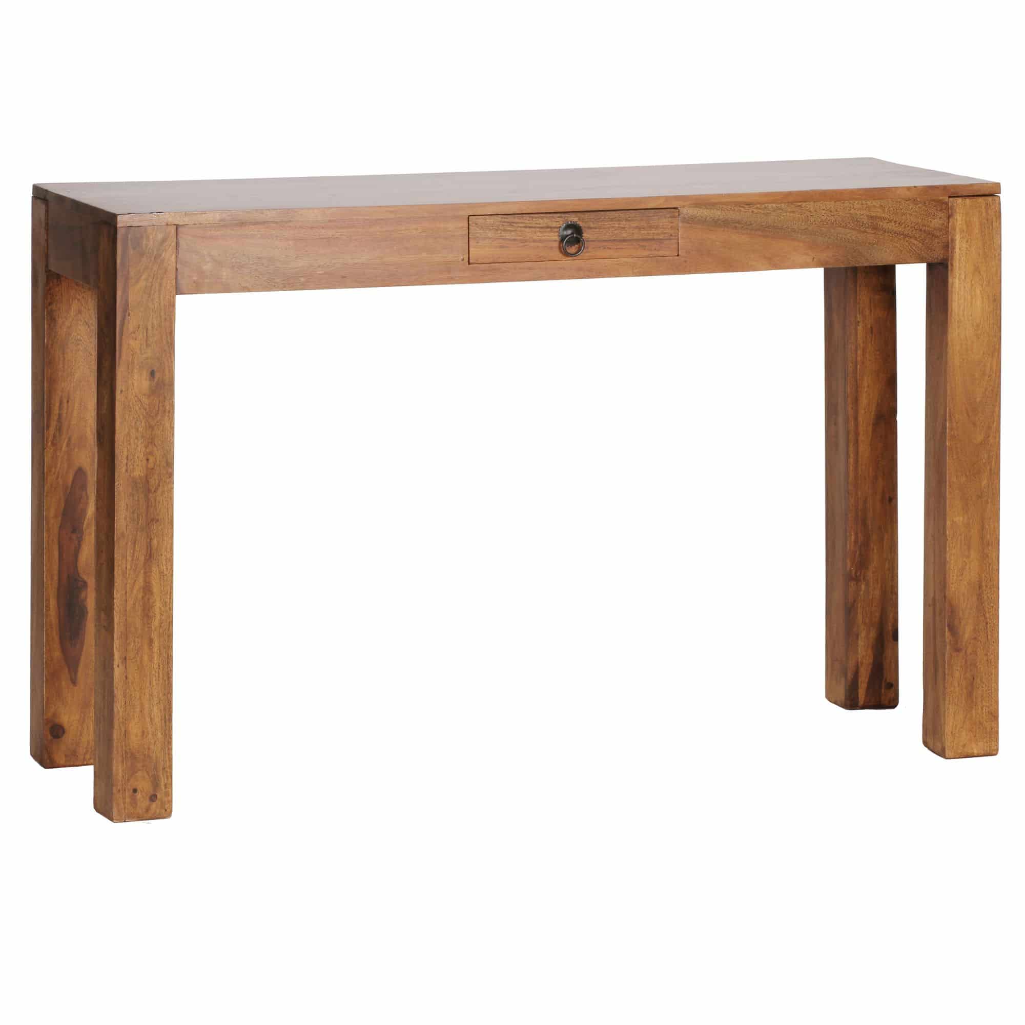 31323-WOHNLING-Konsolentisch-MUMBAI-Massivholz-Sheesham-Konsole-mit-1-Schublade-Schreibtisch-120-x-40-cm-Landhaus-Stil-Sideboard-Anrichte-Ablage-Palisander-Buerotisch-Ess-Zimmer-Ti Konsolentisch MUMBAI Massivholz Sheesham Konsole mit 1 Schublade Schreibtisch 120 x 40 cm Landhaus-Stil Sideboard