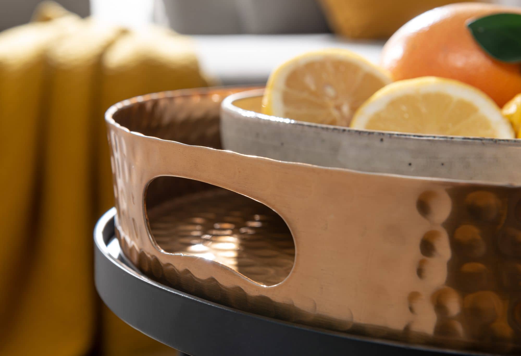 63452-WOHNLING-Couchtisch-2er-Set-Gold-schwarz-WL6-459-WL6-459_2hTAxM6CwVjiH8 Beistelltisch 2er Set Gold / Schwarz Metall Hammerschlag Satztisch Rund