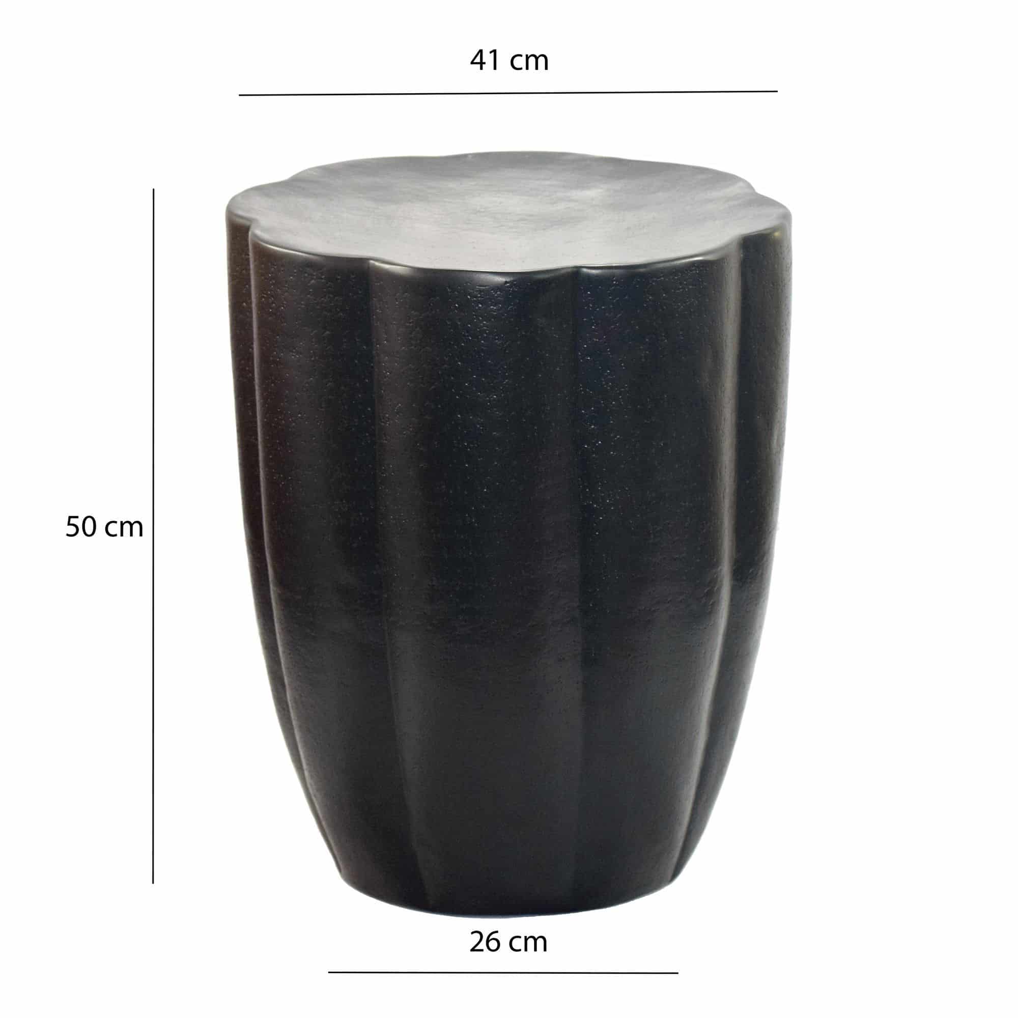 Beistelltisch Aluminium Schwarz 41cm Runder Anstelltisch Metall - Dekotisch Alu modern - Wohnzimmertisch klein - Design Couchtisch Sofatisch Handmade