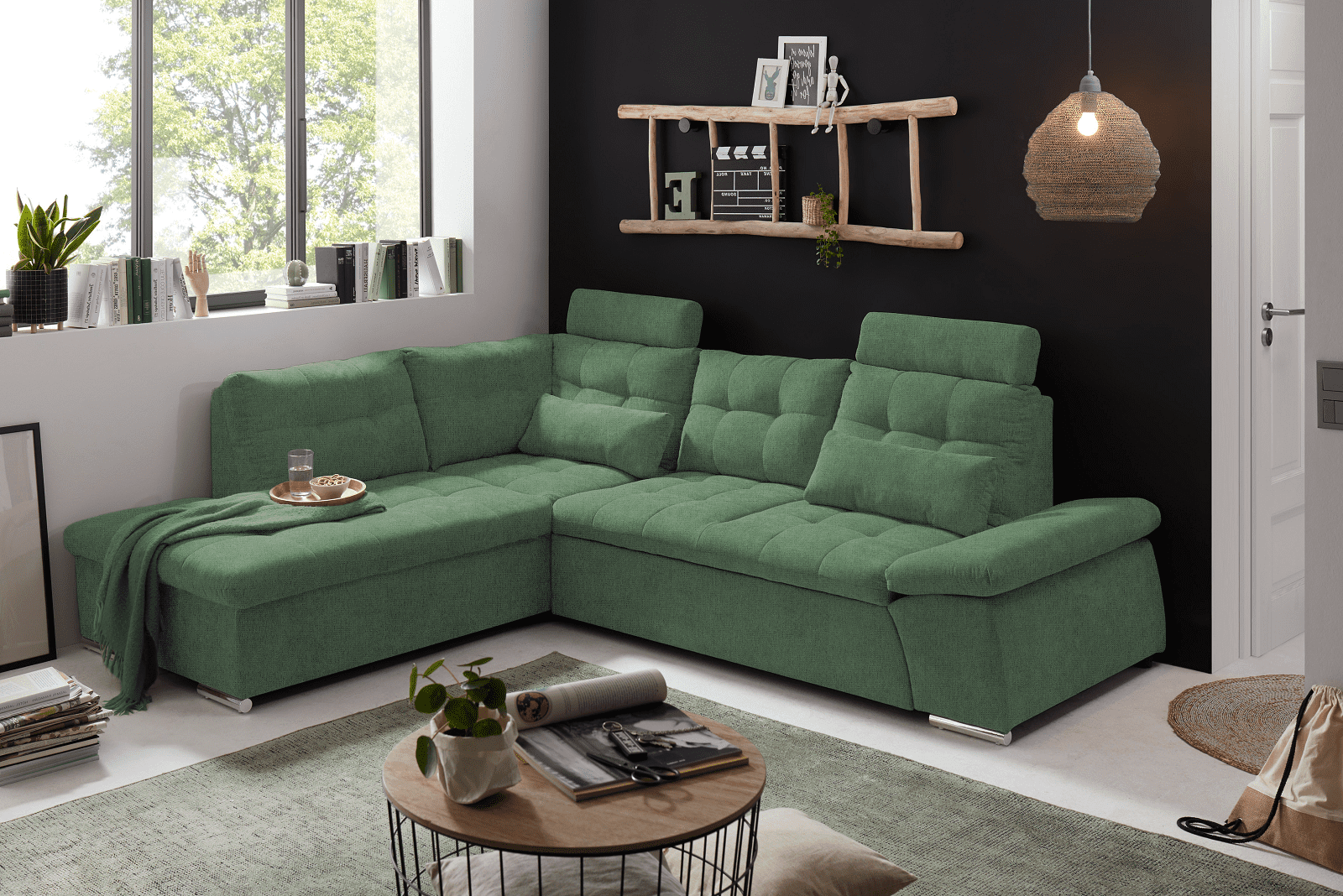 Ecksofa Medan von Ed Exciting Design Winter Moss – Modernes Sofa mit Schlaffunktion & Glow Mikrofaser Ecksofa Medan von Ed Exciting Design Winter Moss – Modernes Sofa mit Schlaffunktion & Glow Mikrofaser