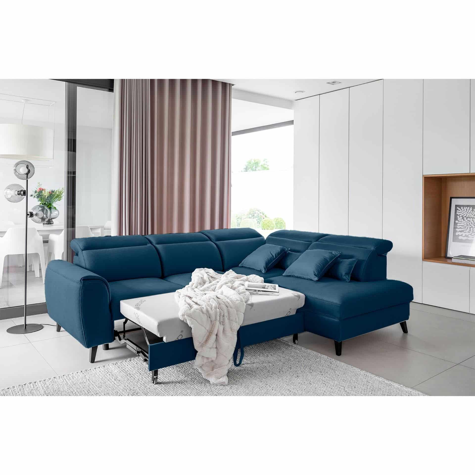 Ecksofa Noble mit Schlaffunktion, Bettkasten und Nube-Bezug Ecksofa Noble mit Schlaffunktion, Bettkasten und Nube-Bezug