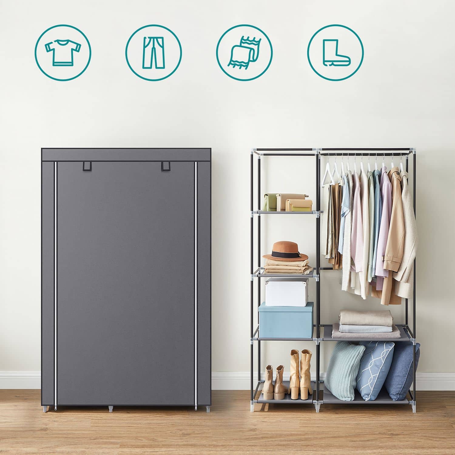 Stoffschrank mit Kleiderstange-RYG085G02 Stoffschrank mit Kleiderstange-RYG085G02